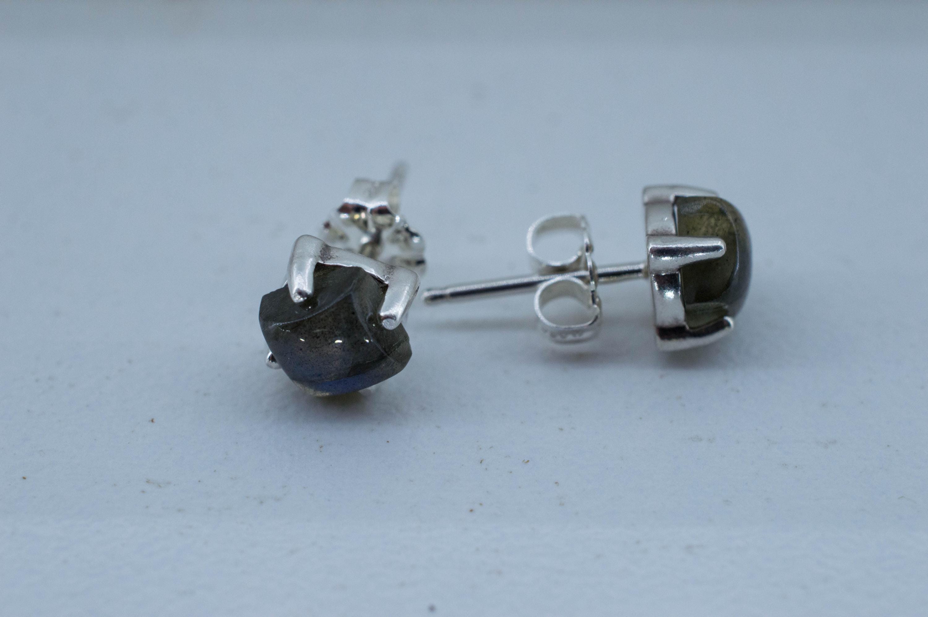 Labradorite Earrings; Natural Untreated Madagascar Labradorite; 1.985cts - Mark Oliver Gems