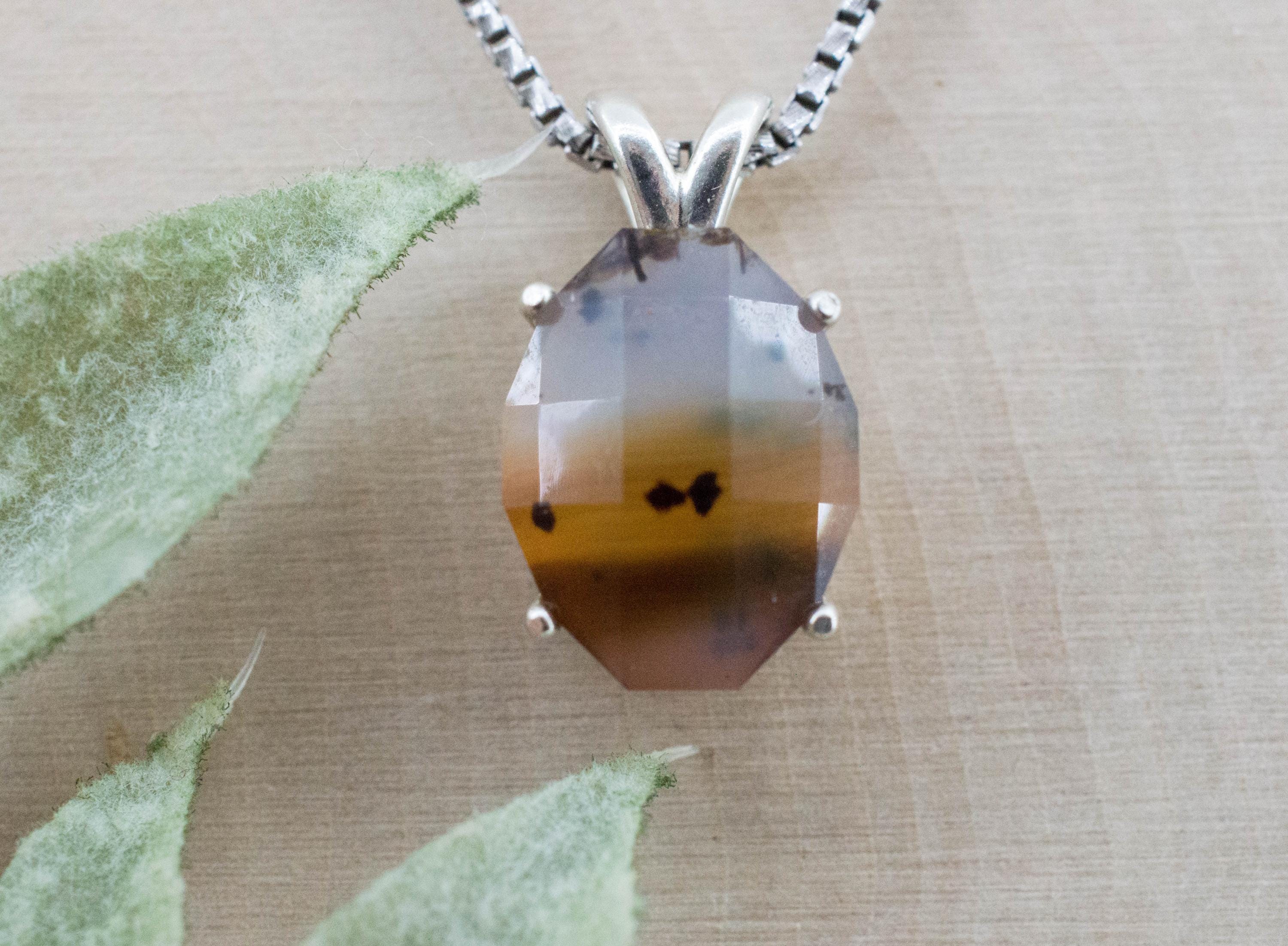 Montana Agate Pendant, Natural Untreated USA Moss Agate; 5.210cts - Mark Oliver Gems