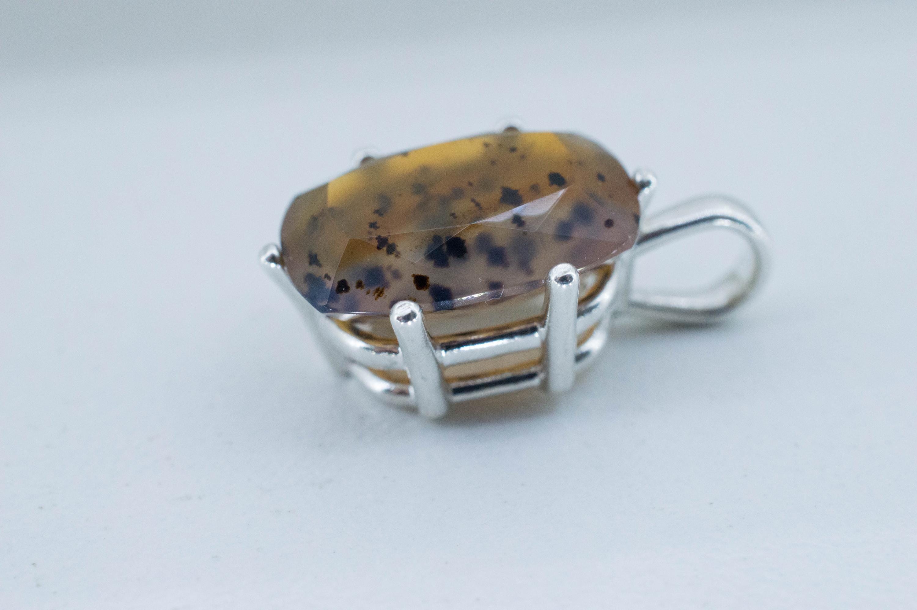 Montana Agate Pendant, Natural Untreated USA Moss Agate; 7.735cts - Mark Oliver Gems