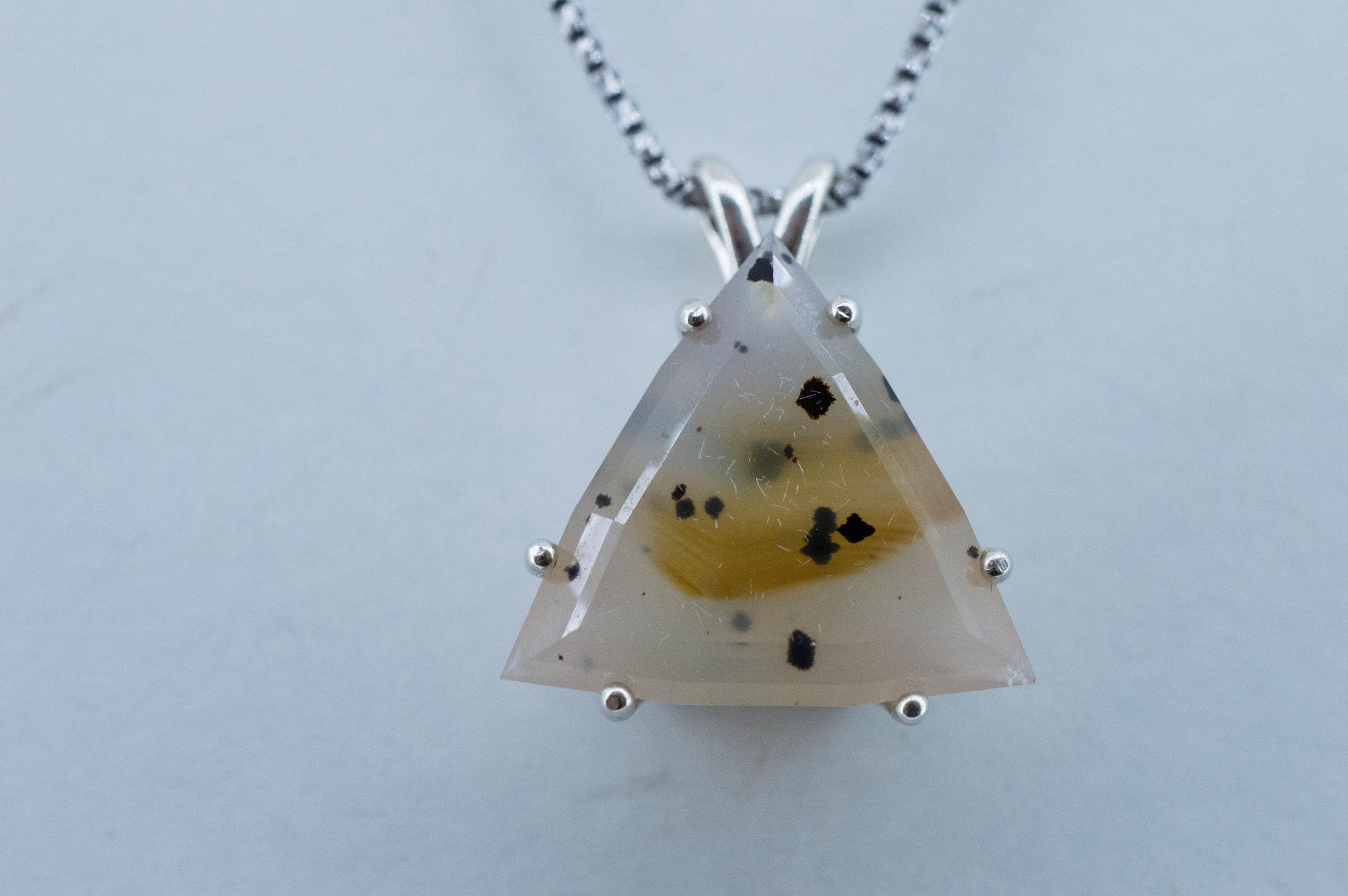Montana Agate Pendant, Natural Untreated USA Moss Agate; 12.985cts - Mark Oliver Gems