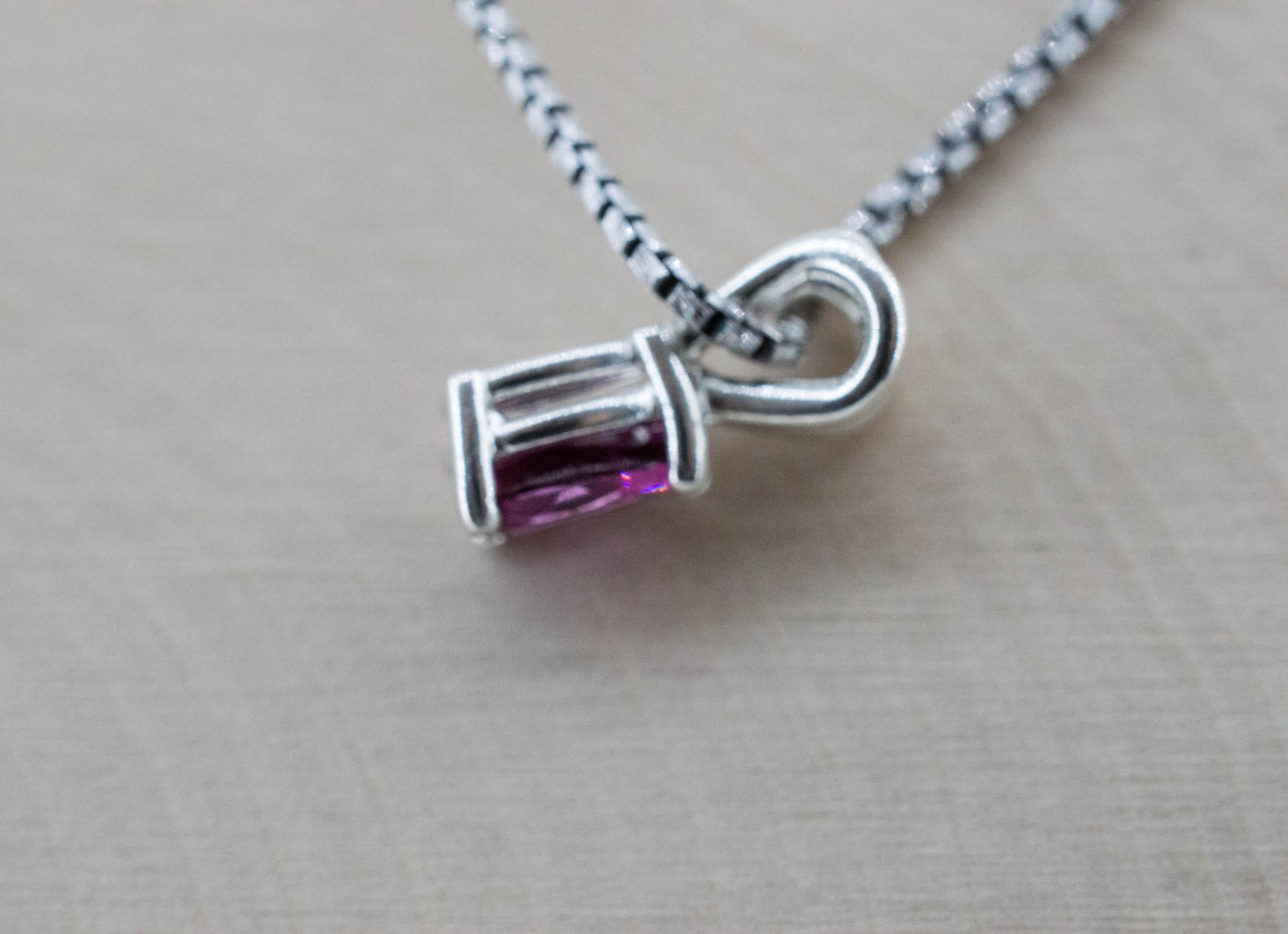 Cranberry Garnet Pendant; Natural Untreated Tanzanian Rhodolite Garnet; 0.790cts - Mark Oliver Gems
