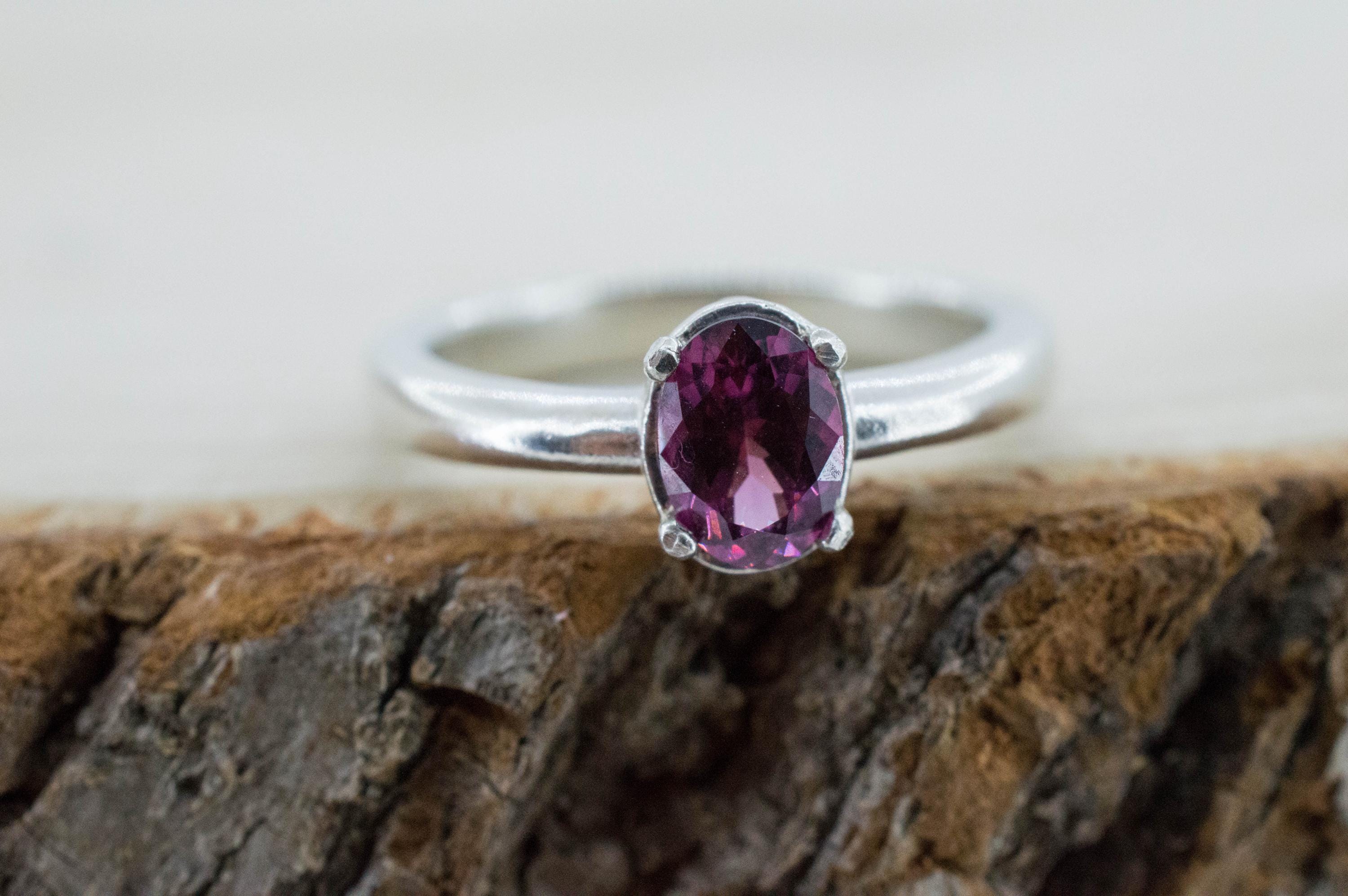 Cranberry Garnet Ring; Natural Untreated Tanzania Garnet; 0.890cts - Mark Oliver Gems