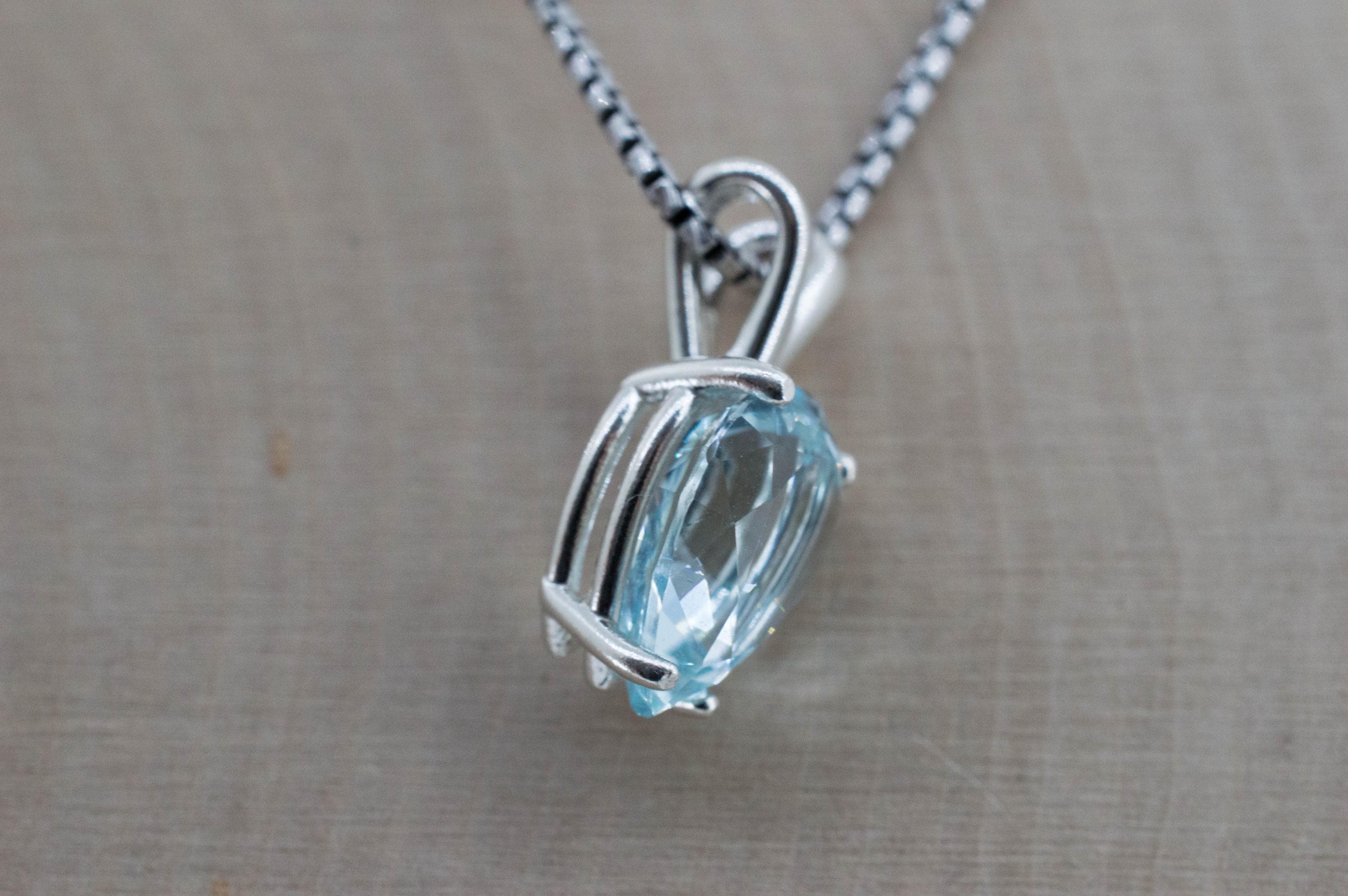 Blue Topaz Pendant; Natural Untreated Ukraine Topaz; 3.330cts - Mark Oliver Gems