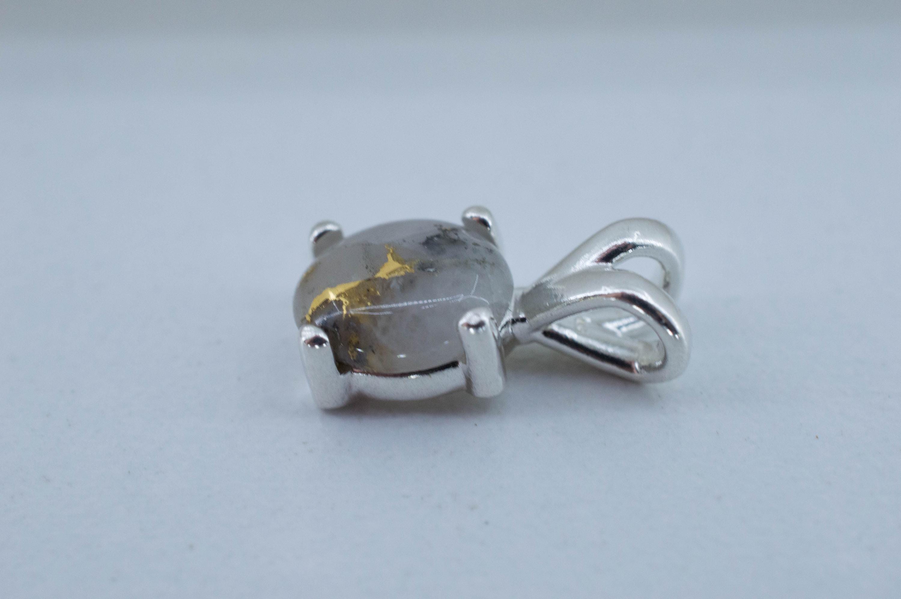 Gold Included Quartz Pendant; Natural Untreated Australia Gold Quartz; 1.555cts - Mark Oliver Gems