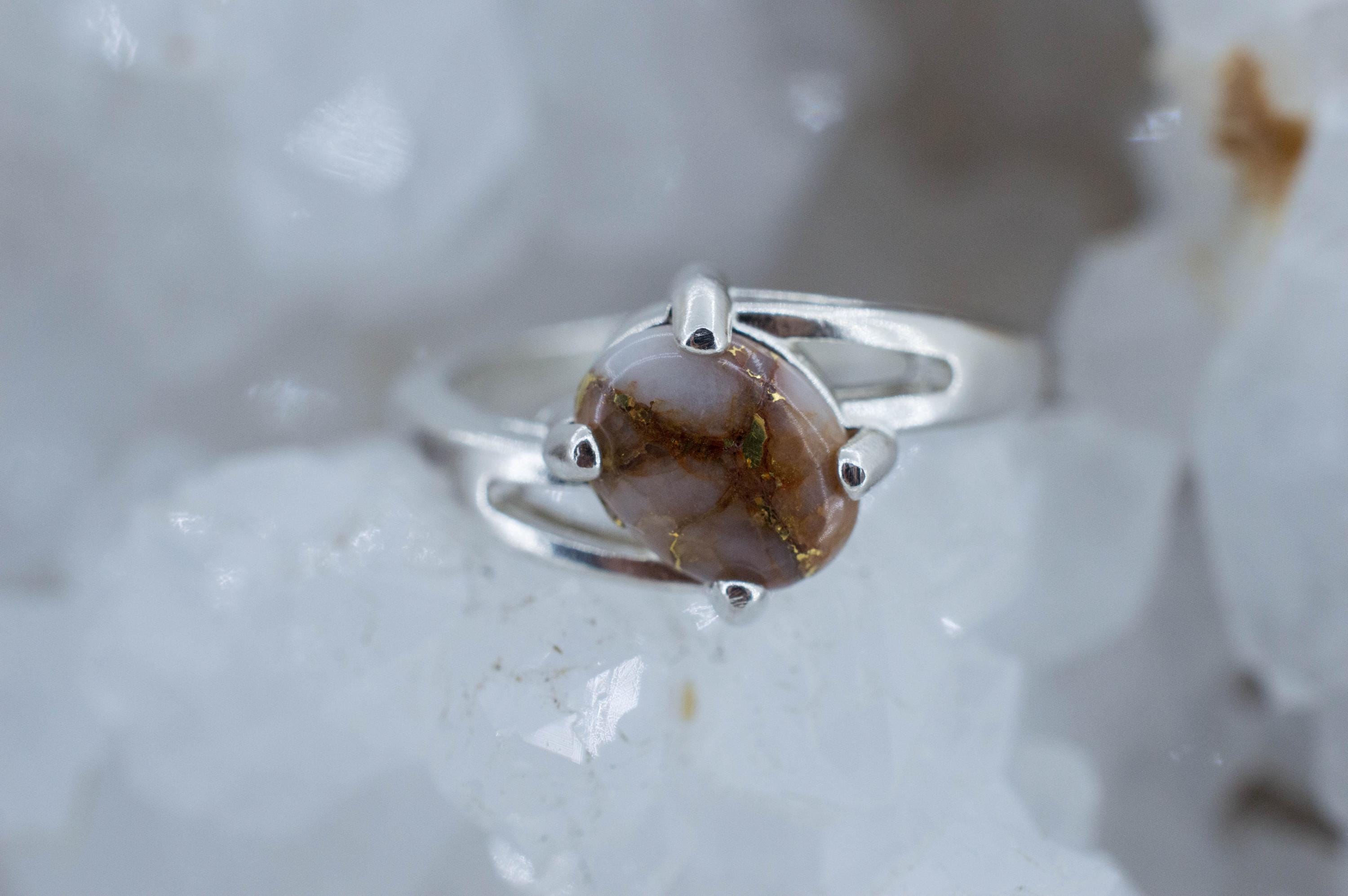 Gold Included Quartz Ring; Natural Untreated Australia Gold Quartz; 2.195cts - Mark Oliver Gems