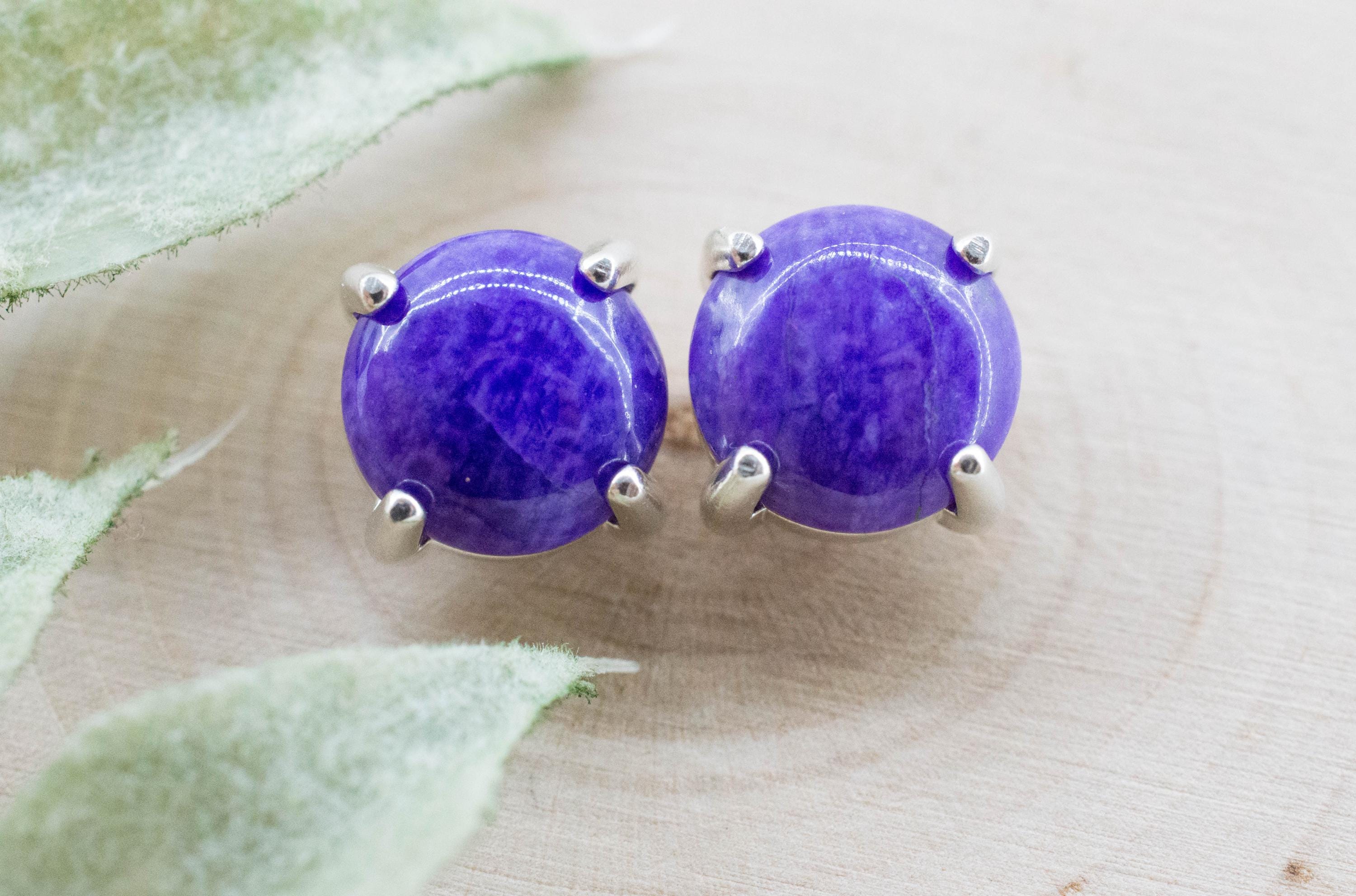 Sugilite Earrings; Natural Untreated South African Sugilite; 3.990cts - Mark Oliver Gems