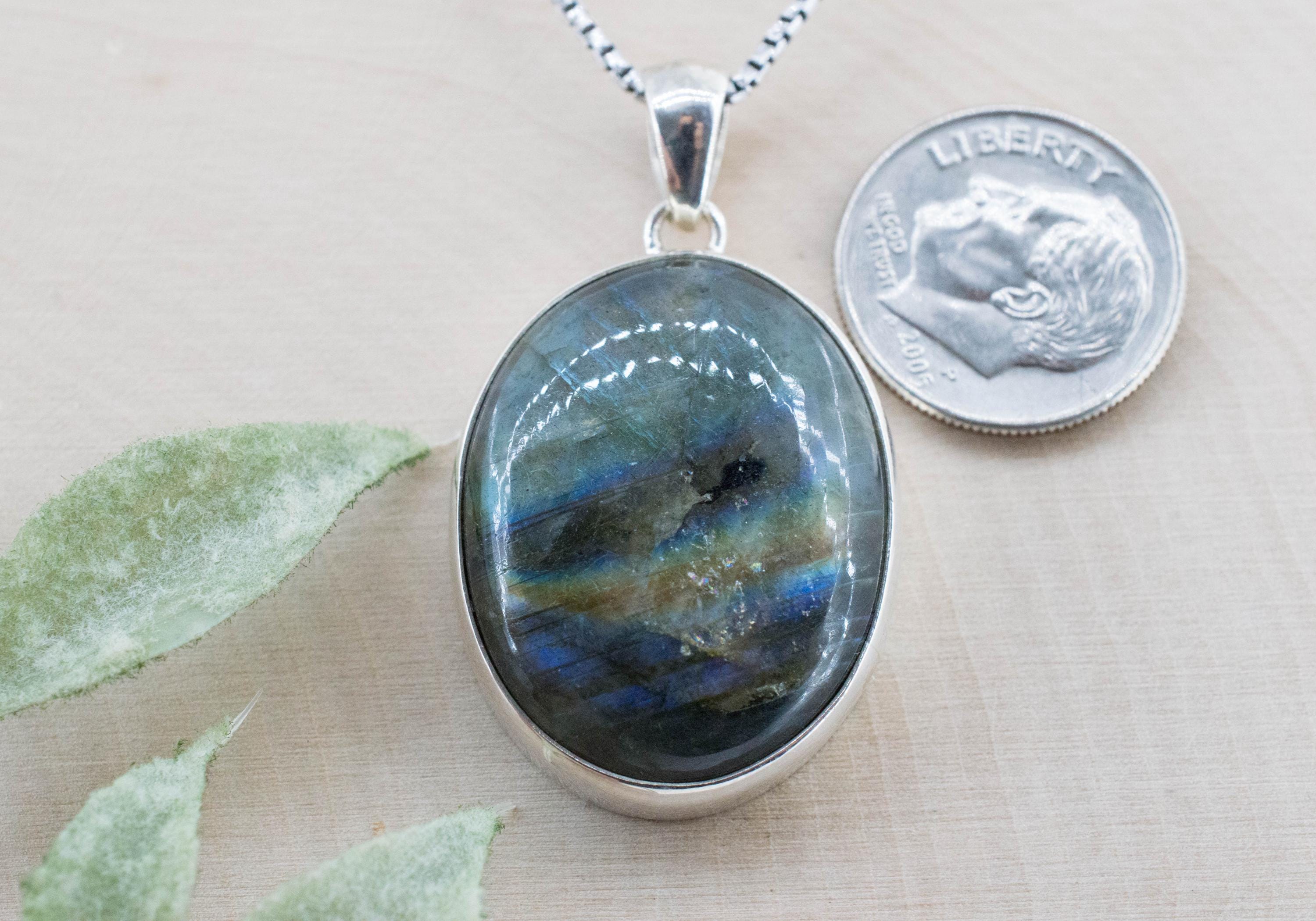Labradorite Pendant; Natural Untreated Madagascar Labradorite; 24.965cts - Mark Oliver Gems