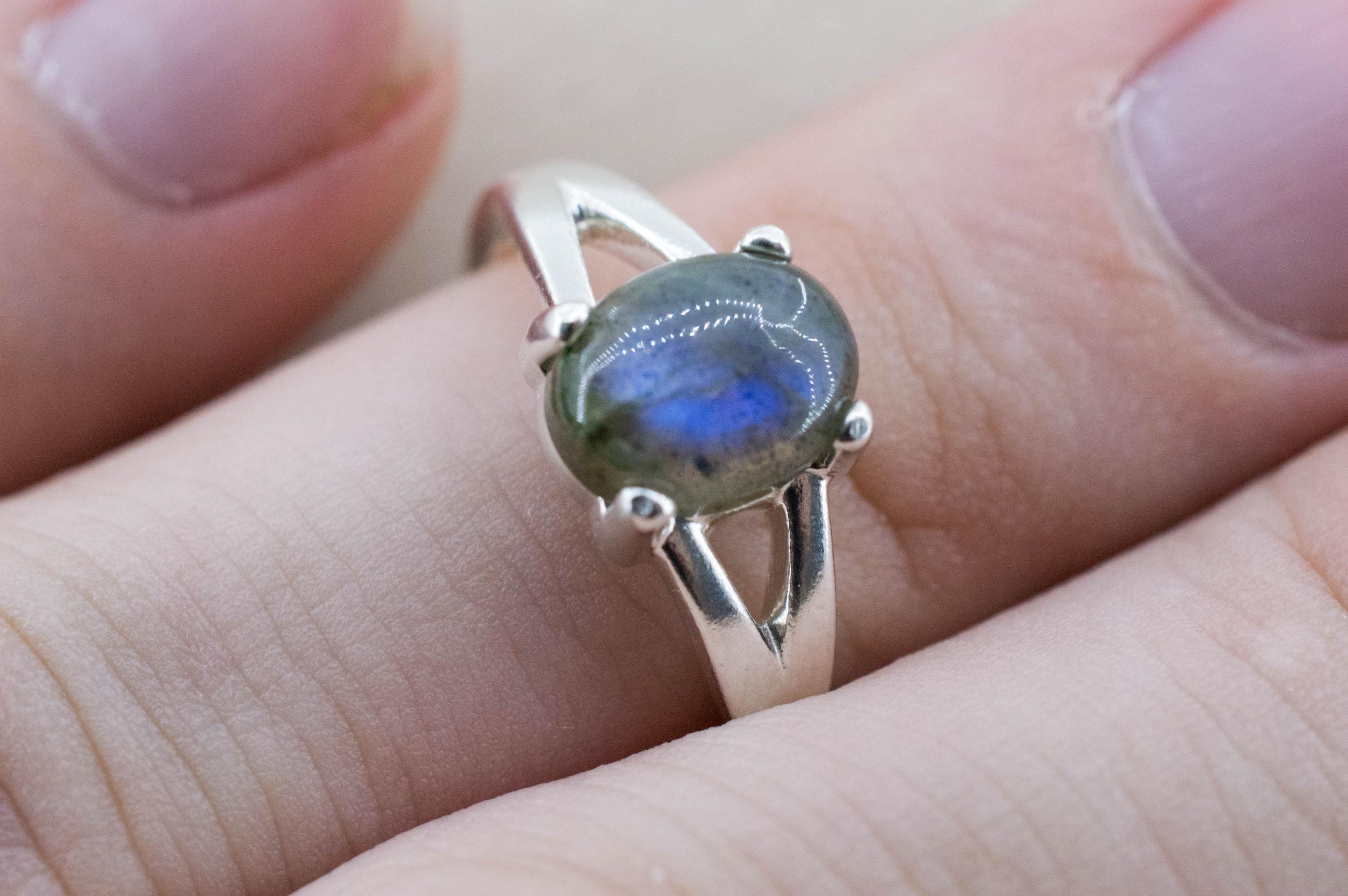Labradorite Ring, Natural Untreated Madagascar Labradorite; 1.985cts - Mark Oliver Gems
