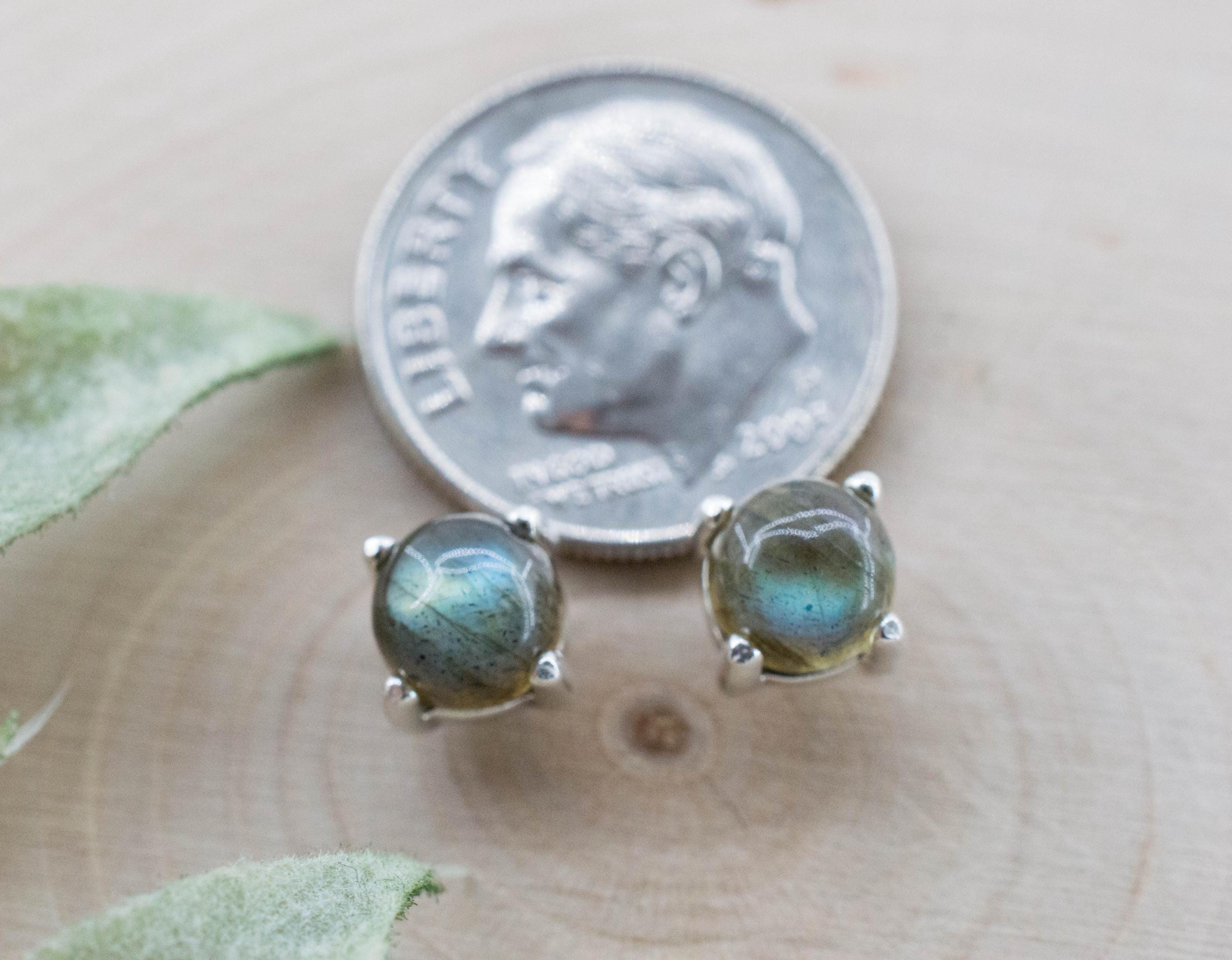 Labradorite Earrings; Natural Untreated Madagascar Labradorite; 2.065cts - Mark Oliver Gems