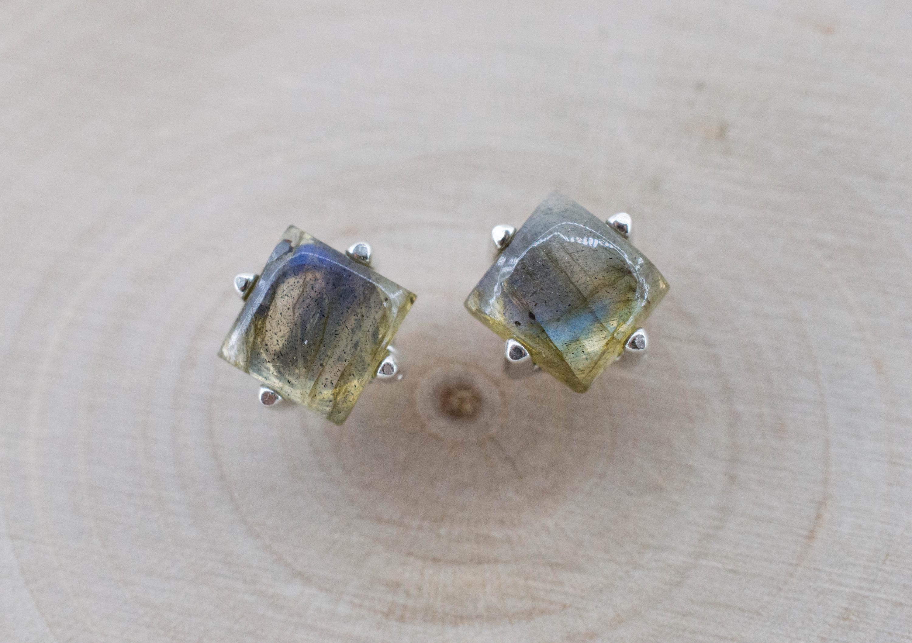 Labradorite Earrings; Natural Untreated Madagascar Labradorite; 2.360cts - Mark Oliver Gems