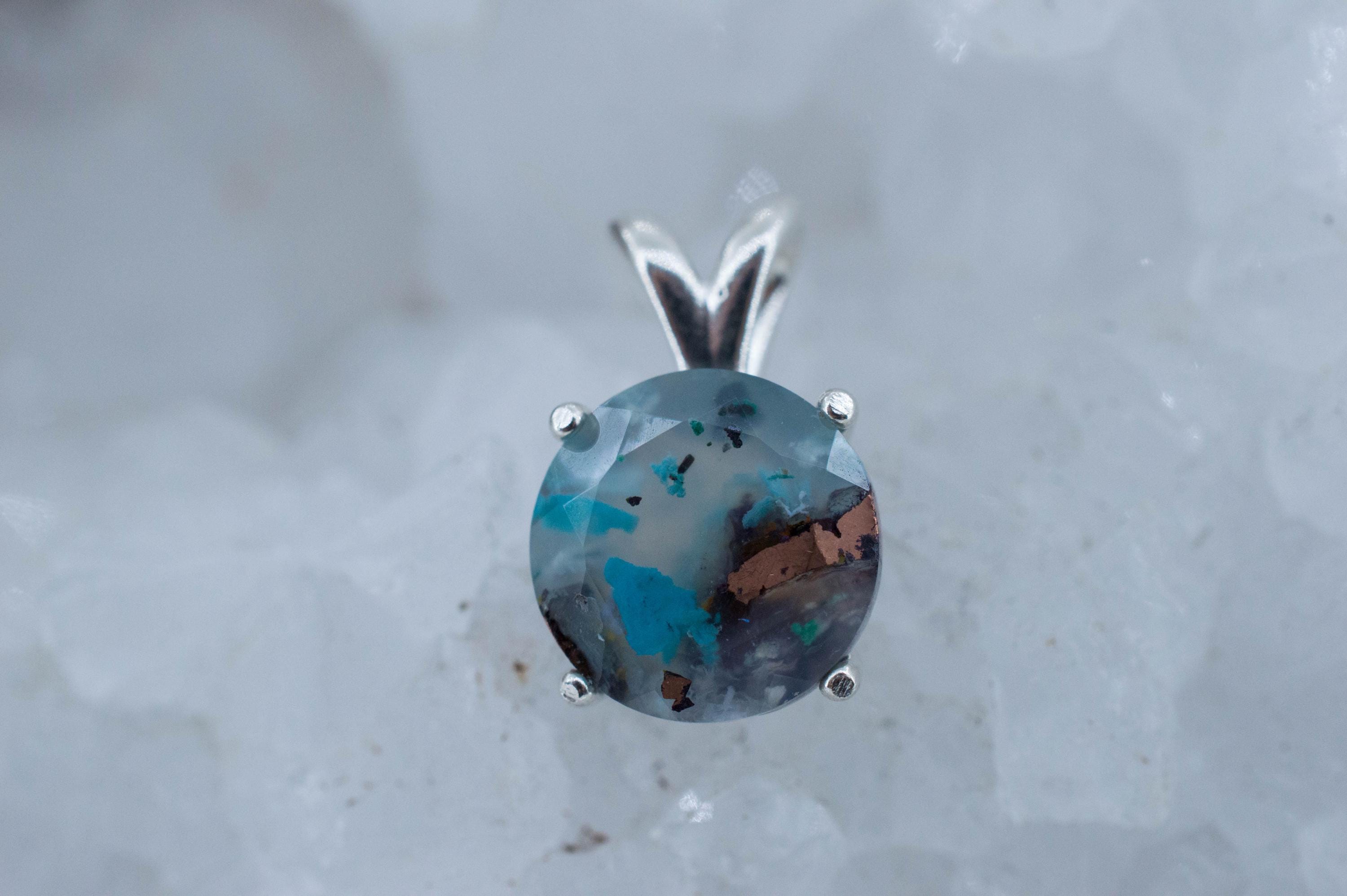 Aquadite™ Pendant; Natural Untreated Indonesia Copper Chalcedony; 5.125cts - Mark Oliver Gems