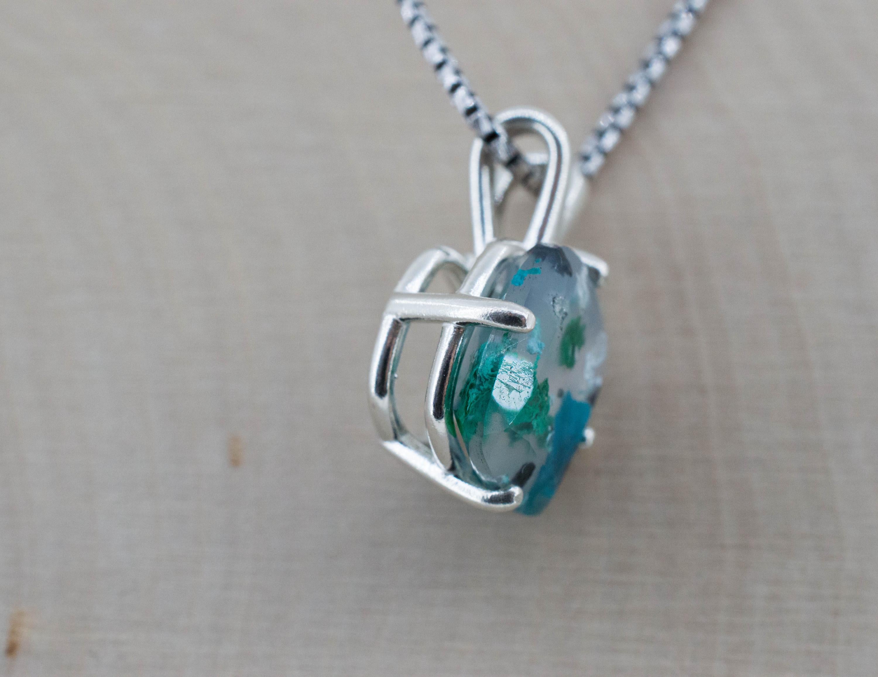 Aquadite™ Pendant; Natural Untreated Indonesia Copper Chalcedony; 5.850cts - Mark Oliver Gems