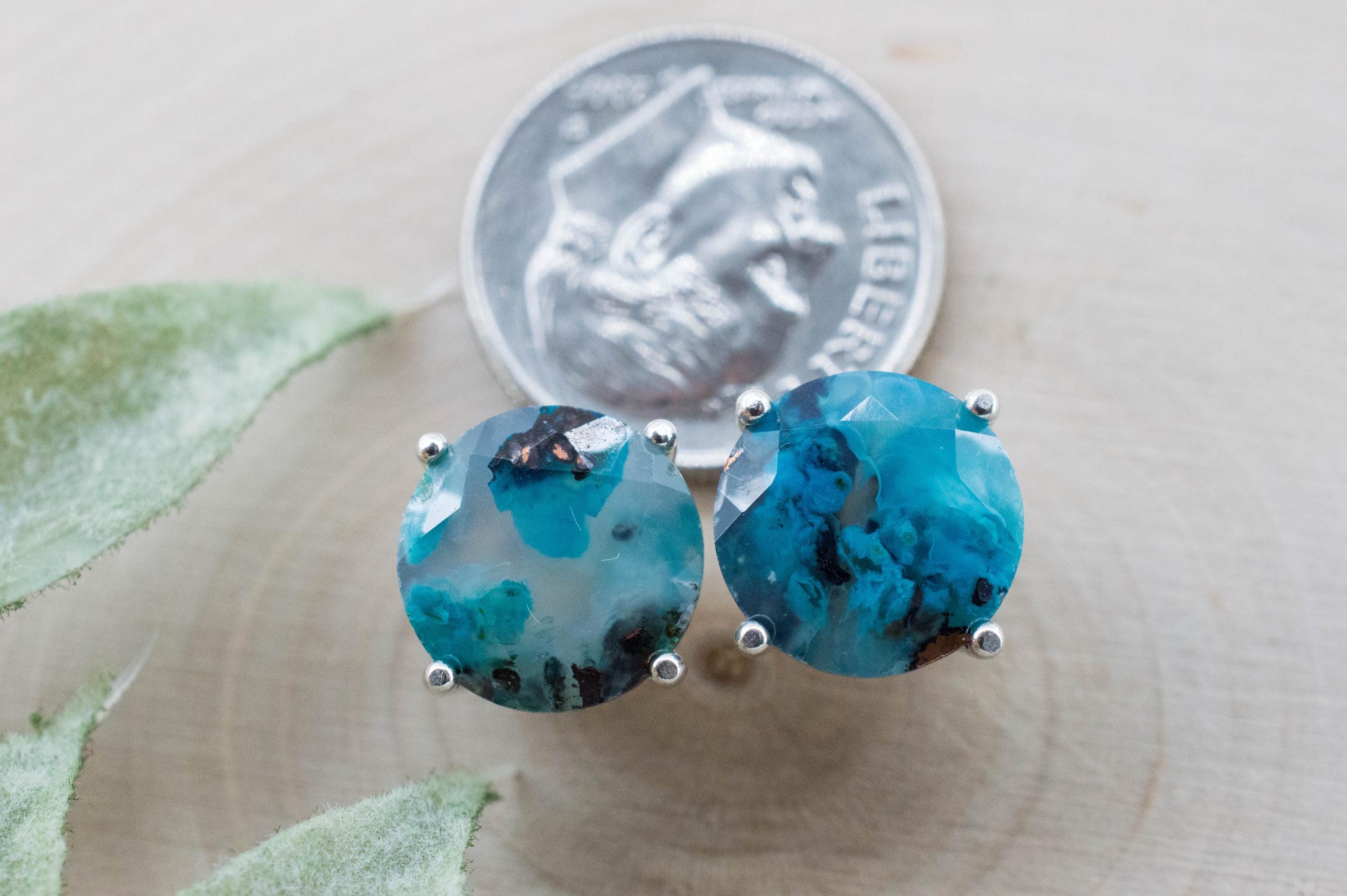 Aquadite™ Earrings; Natural Untreated Indonesia Copper Chalcedony; 8.060cts - Mark Oliver Gems