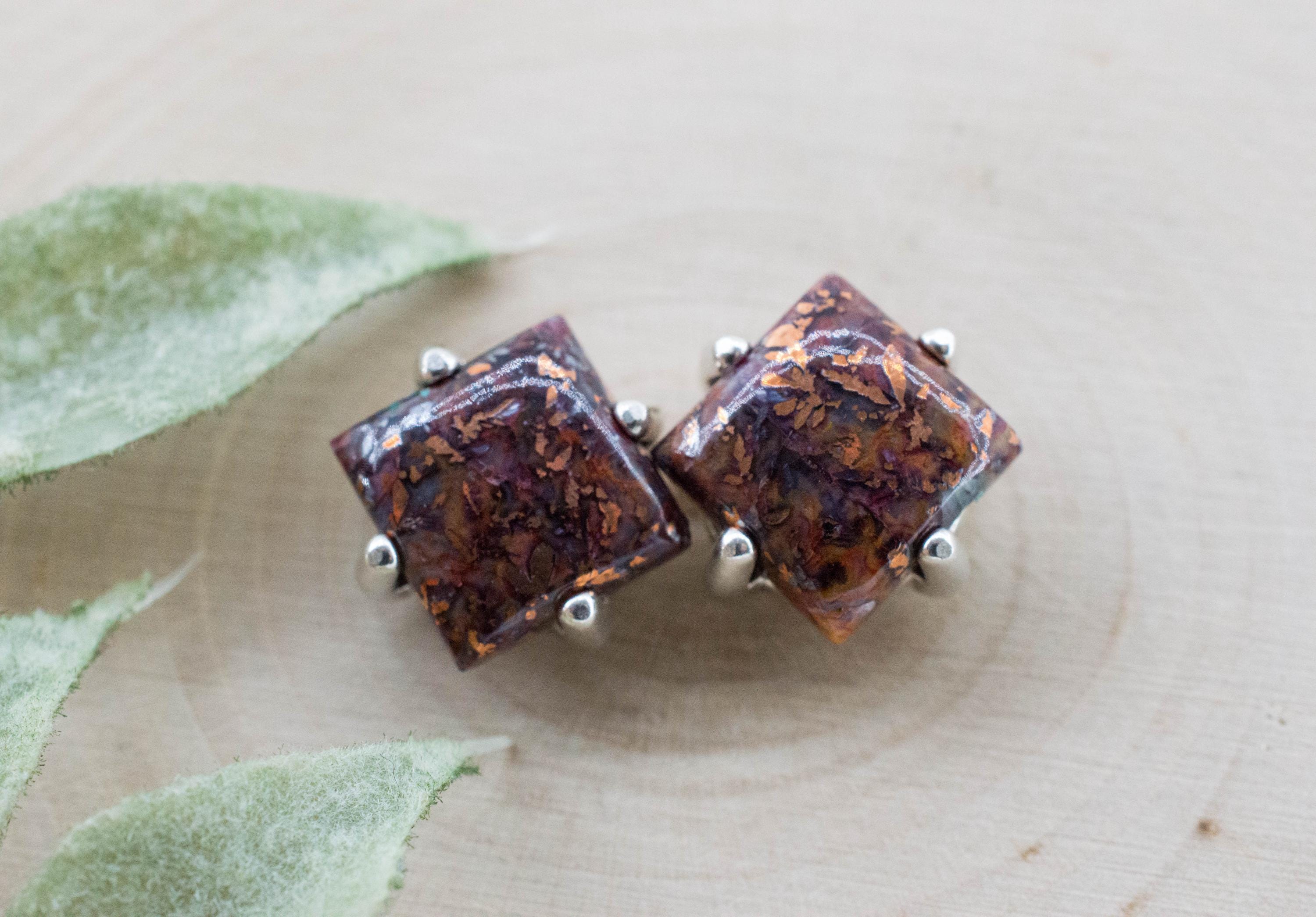 Aquadite™ Earrings; Natural Untreated Indonesia Copper Chalcedony; 8.930cts - Mark Oliver Gems