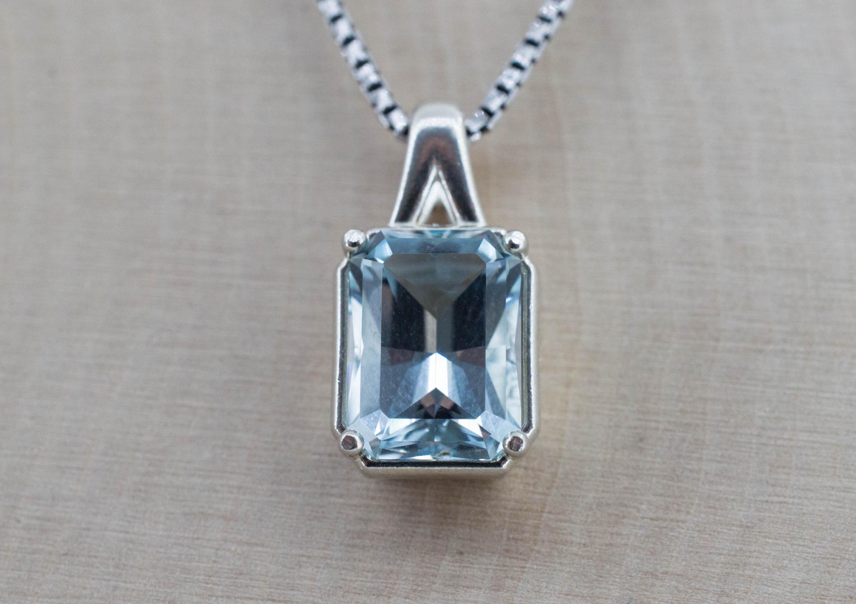 Blue Topaz Pendant; Natural Untreated Ukraine Topaz; 4.550cts - Mark Oliver Gems