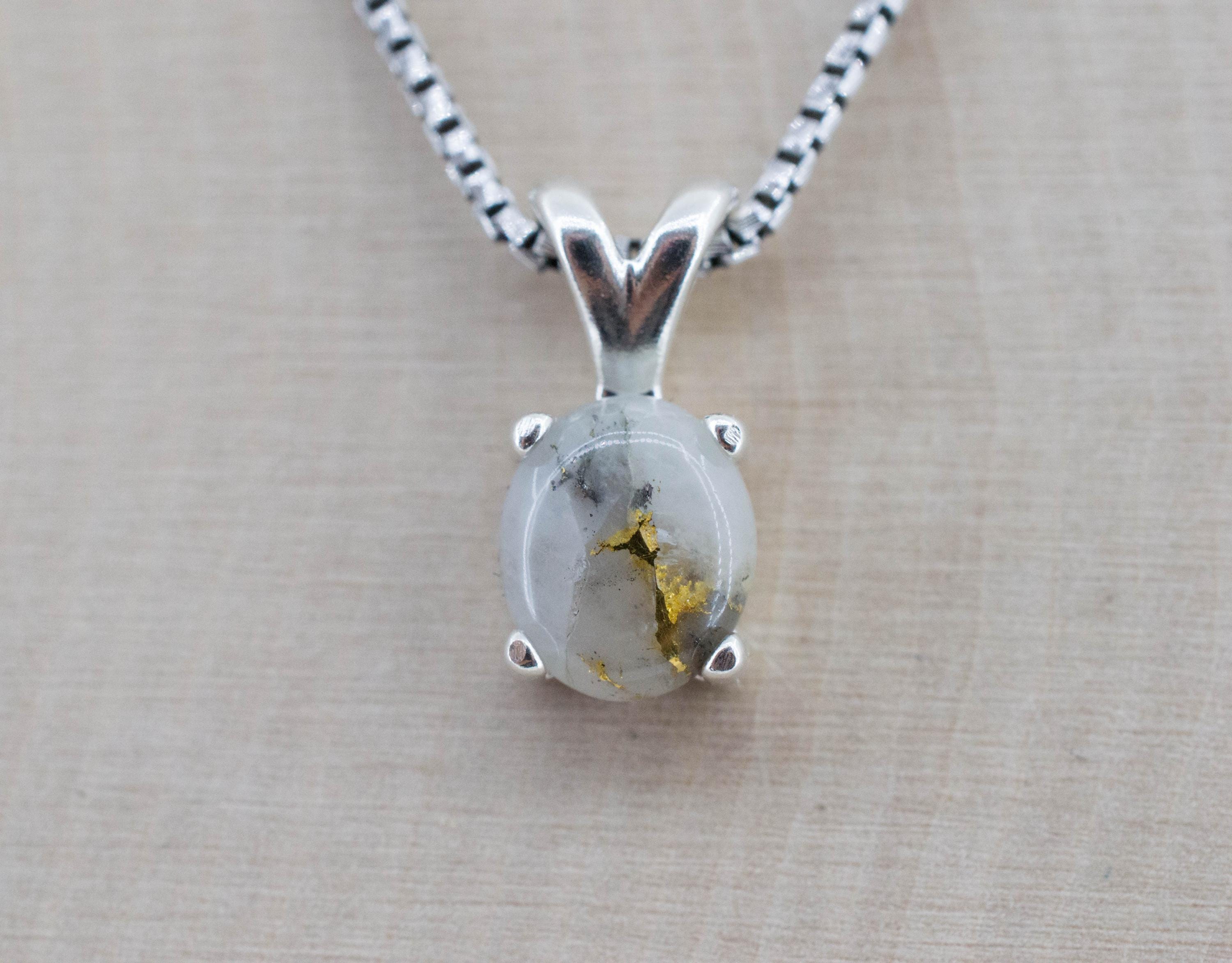Gold Included Quartz Pendant; Natural Untreated Australia Gold Quartz; 1.555cts - Mark Oliver Gems