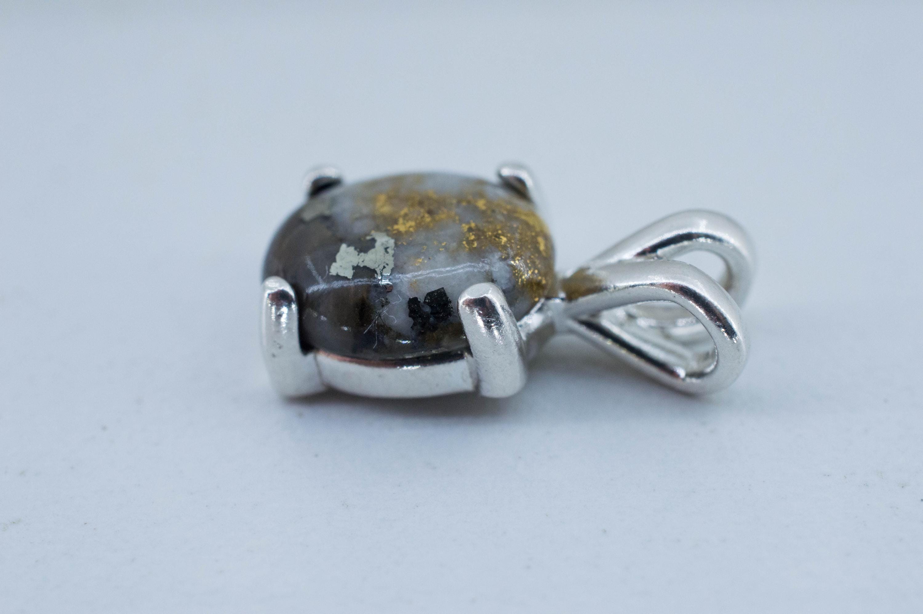 Gold Included Quartz Pendant; Natural Untreated Australia Gold Quartz; 3.195cts - Mark Oliver Gems