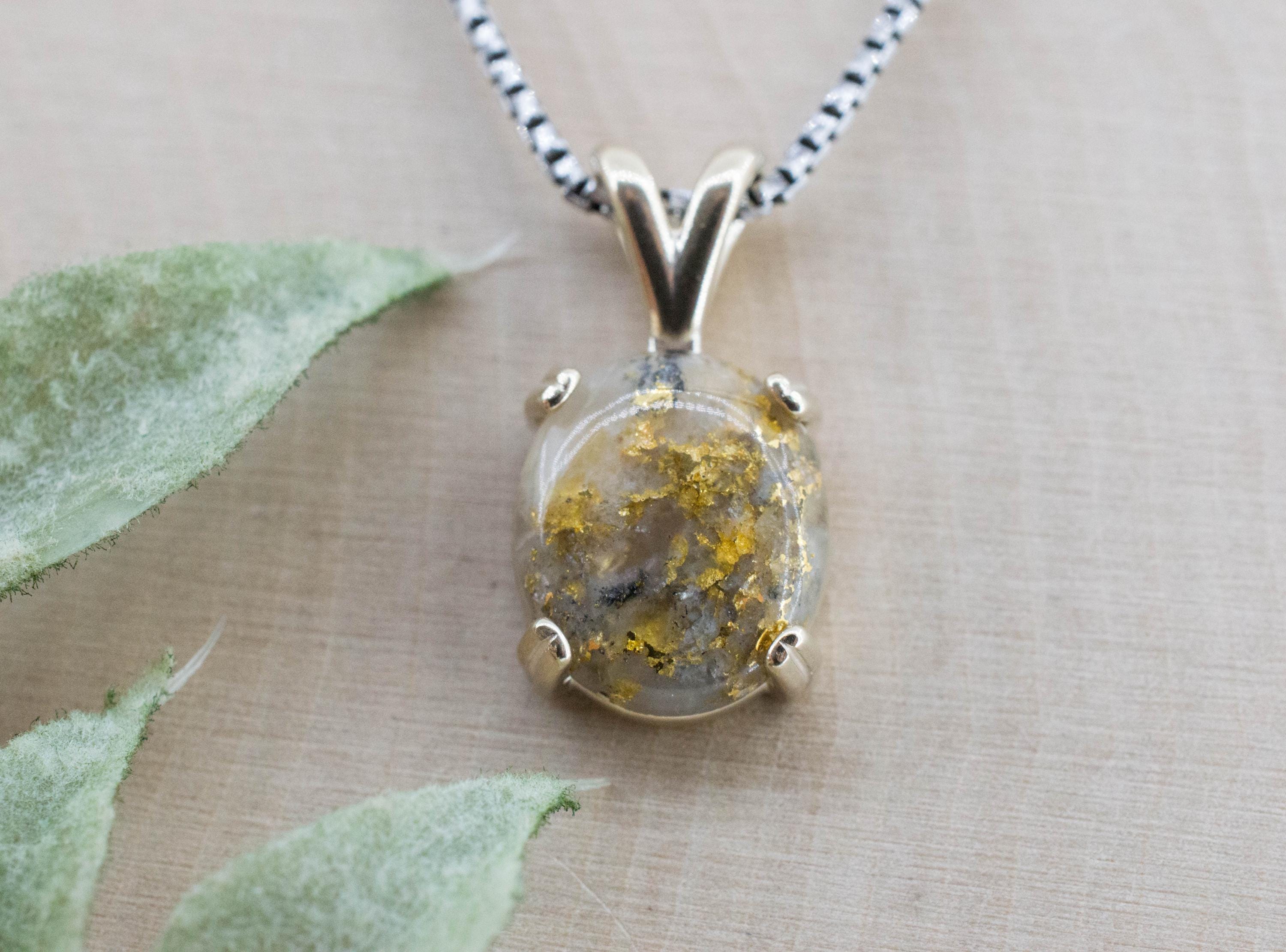 Gold Included Quartz Pendant; Natural Untreated Australia Gold Quartz; 4.335cts - Mark Oliver Gems