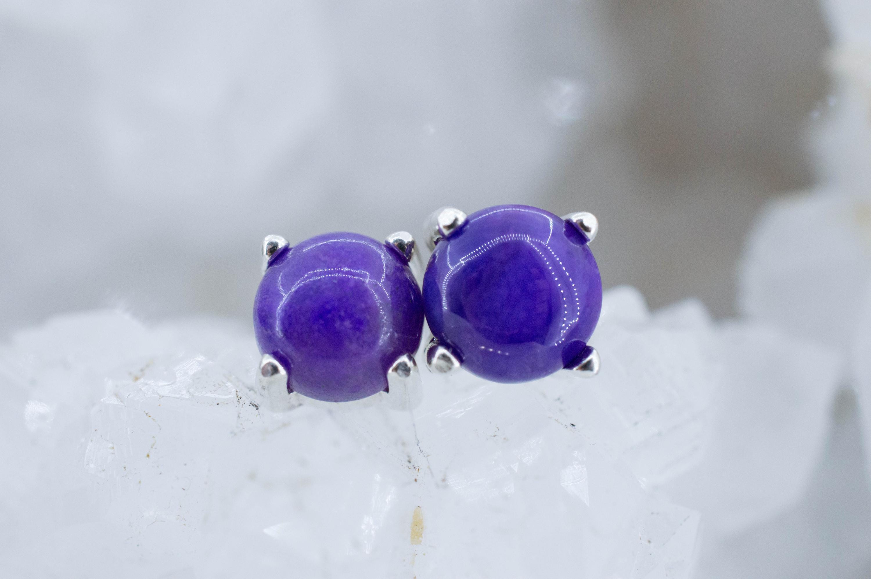 Sugilite Earrings; Natural Untreated South African Sugilite; 2.025cts - Mark Oliver Gems