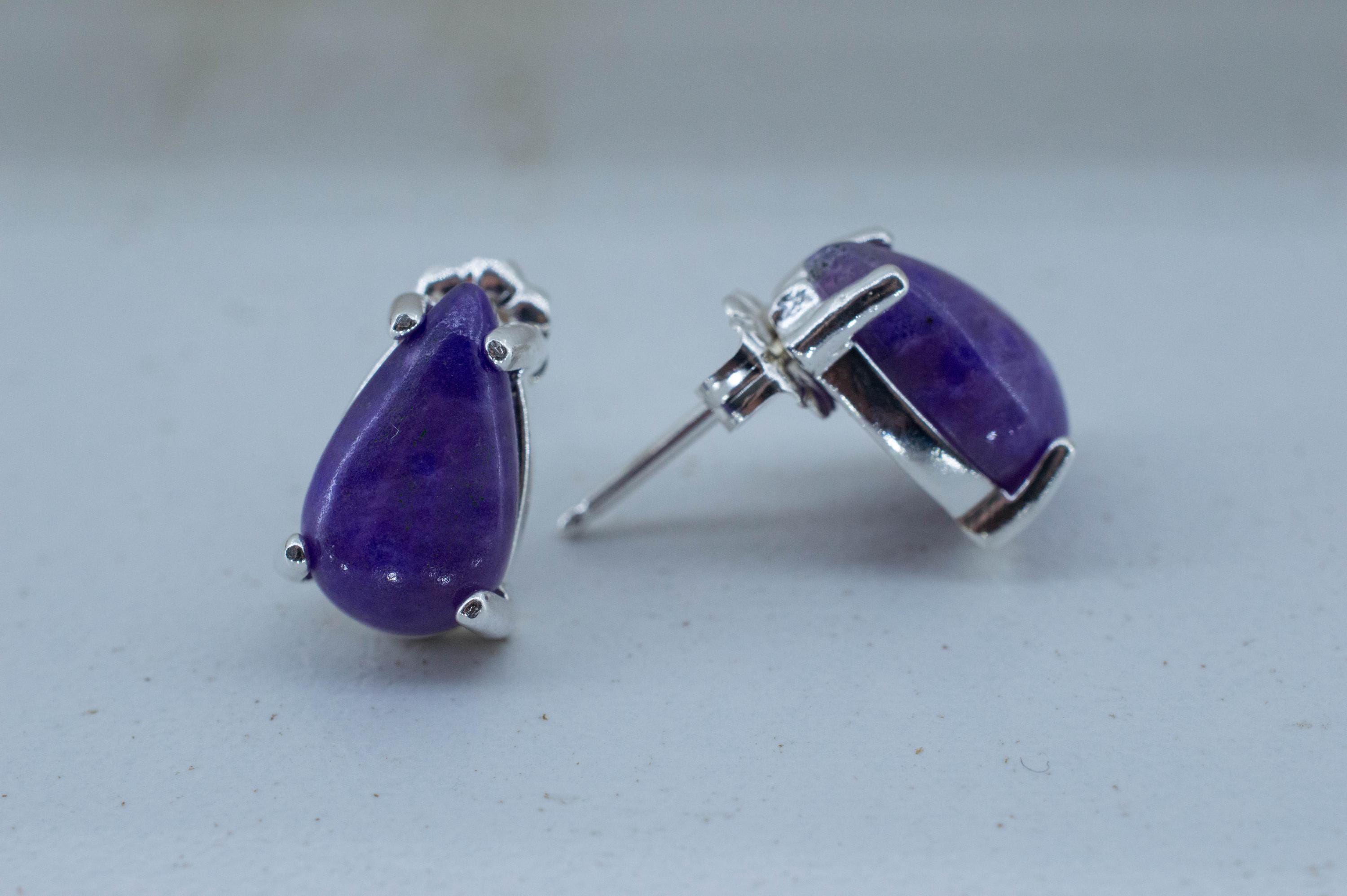 Sugilite Earrings; Natural Untreated South African Sugilite; 4.510cts - Mark Oliver Gems