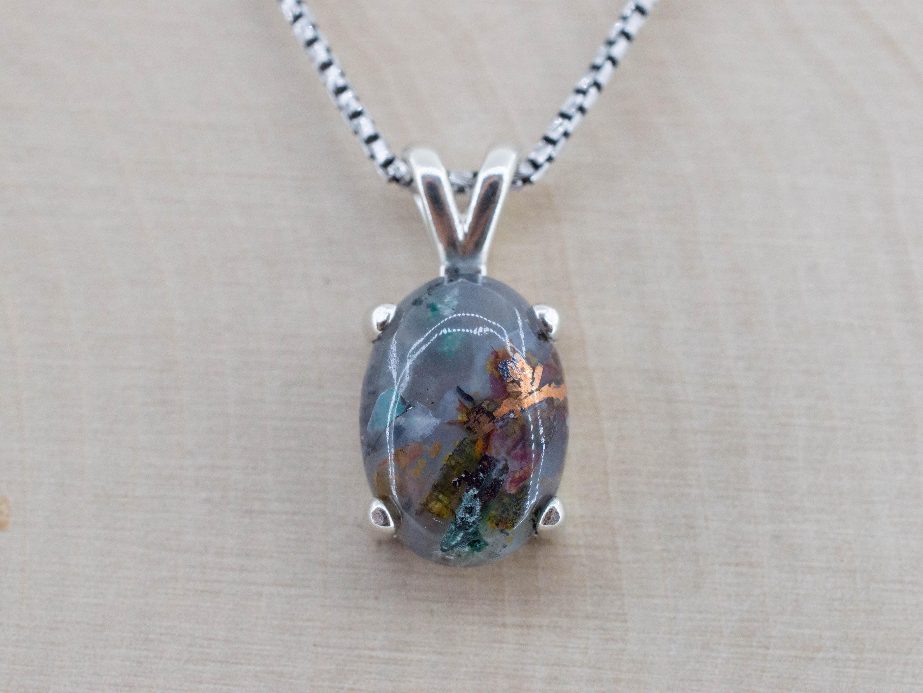 Aquadite™ Pendant; Natural Untreated Indonesia Copper Chalcedony; 5.370cts - Mark Oliver Gems