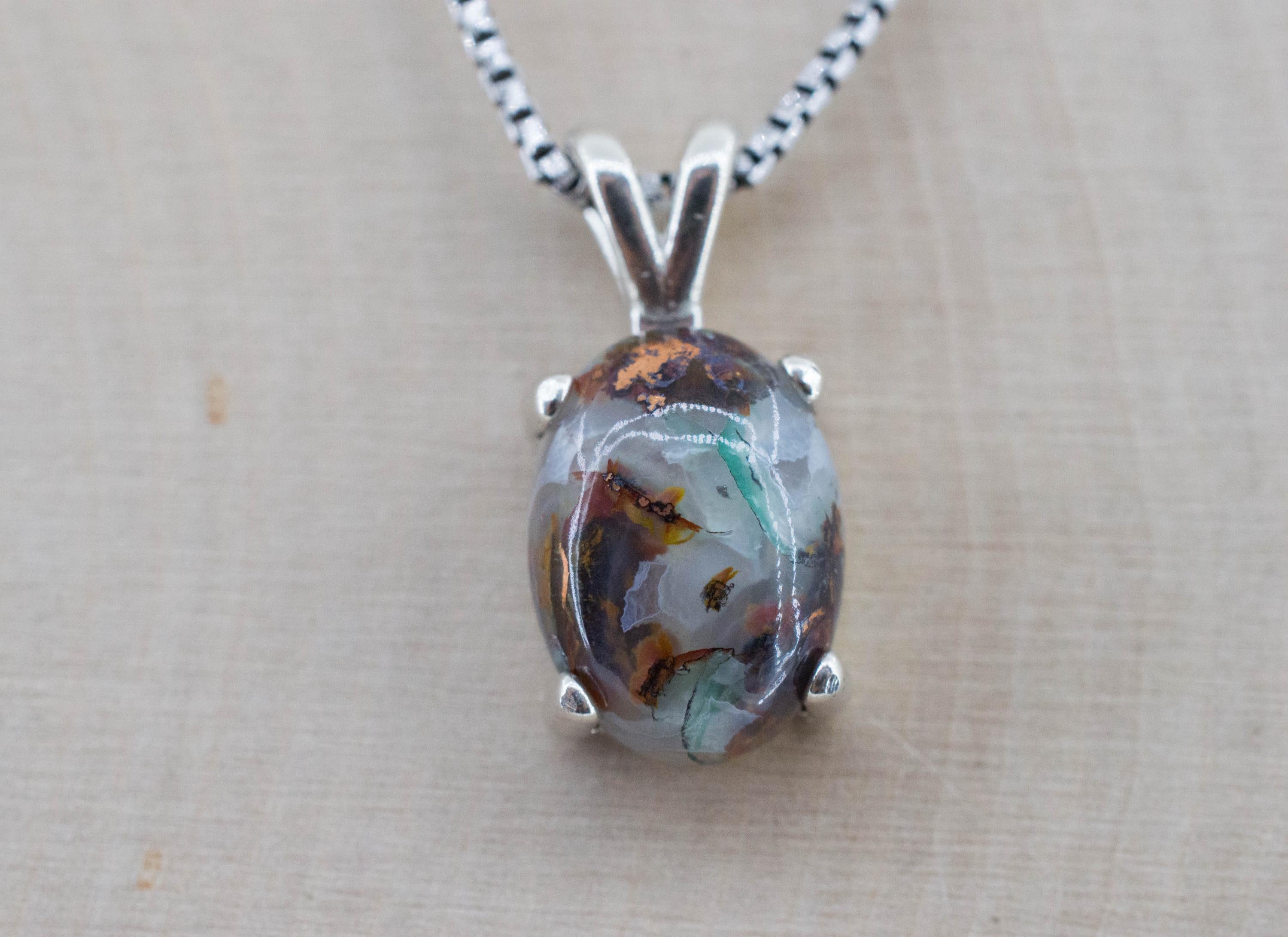 Aquadite™ Pendant; Natural Untreated Indonesia Copper Chalcedony; 5.510cts - Mark Oliver Gems