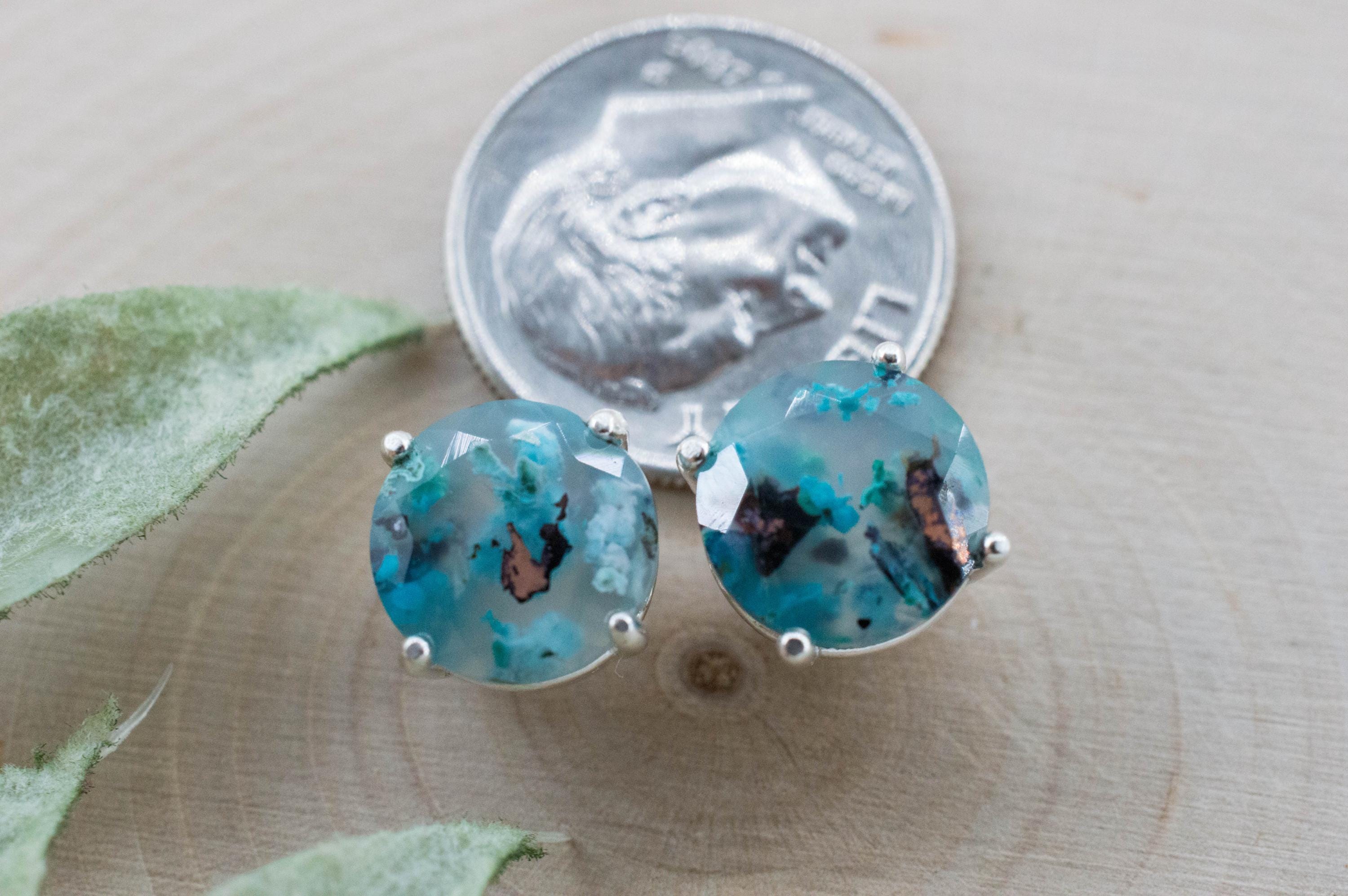 Aquadite™ Earrings; Natural Untreated Indonesia Copper Chalcedony; 5.355cts - Mark Oliver Gems