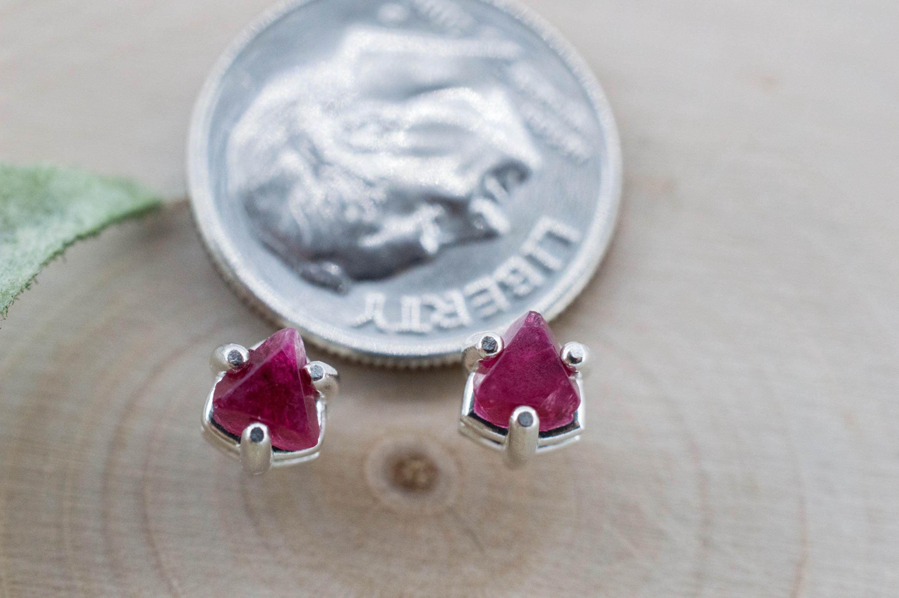 Red Spinel Earrings; Natural Untreated Burma Spinel; 0.740cts - Mark Oliver Gems