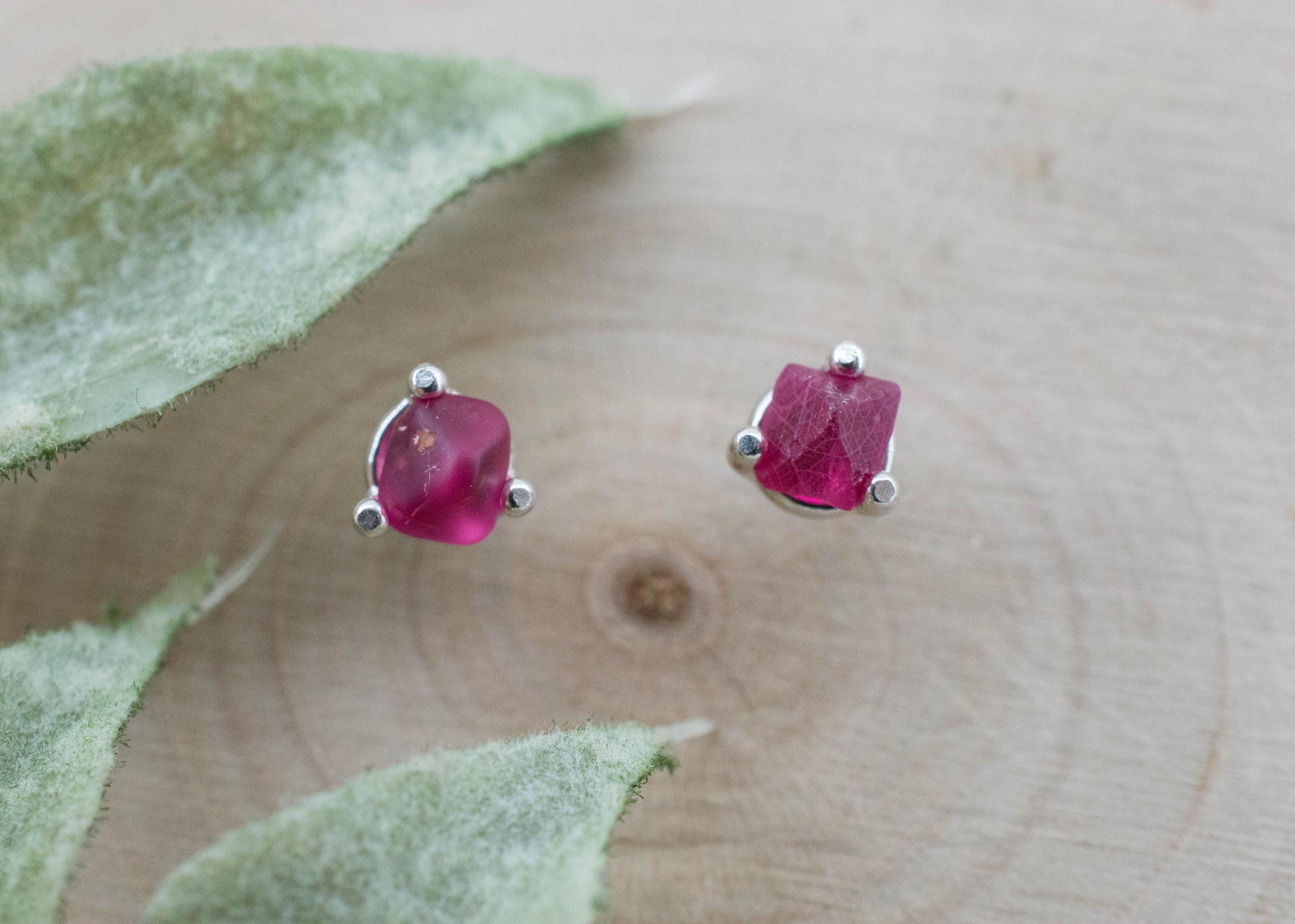 Red Spinel Earrings; Natural Untreated Burma Spinel; 0.750cts - Mark Oliver Gems