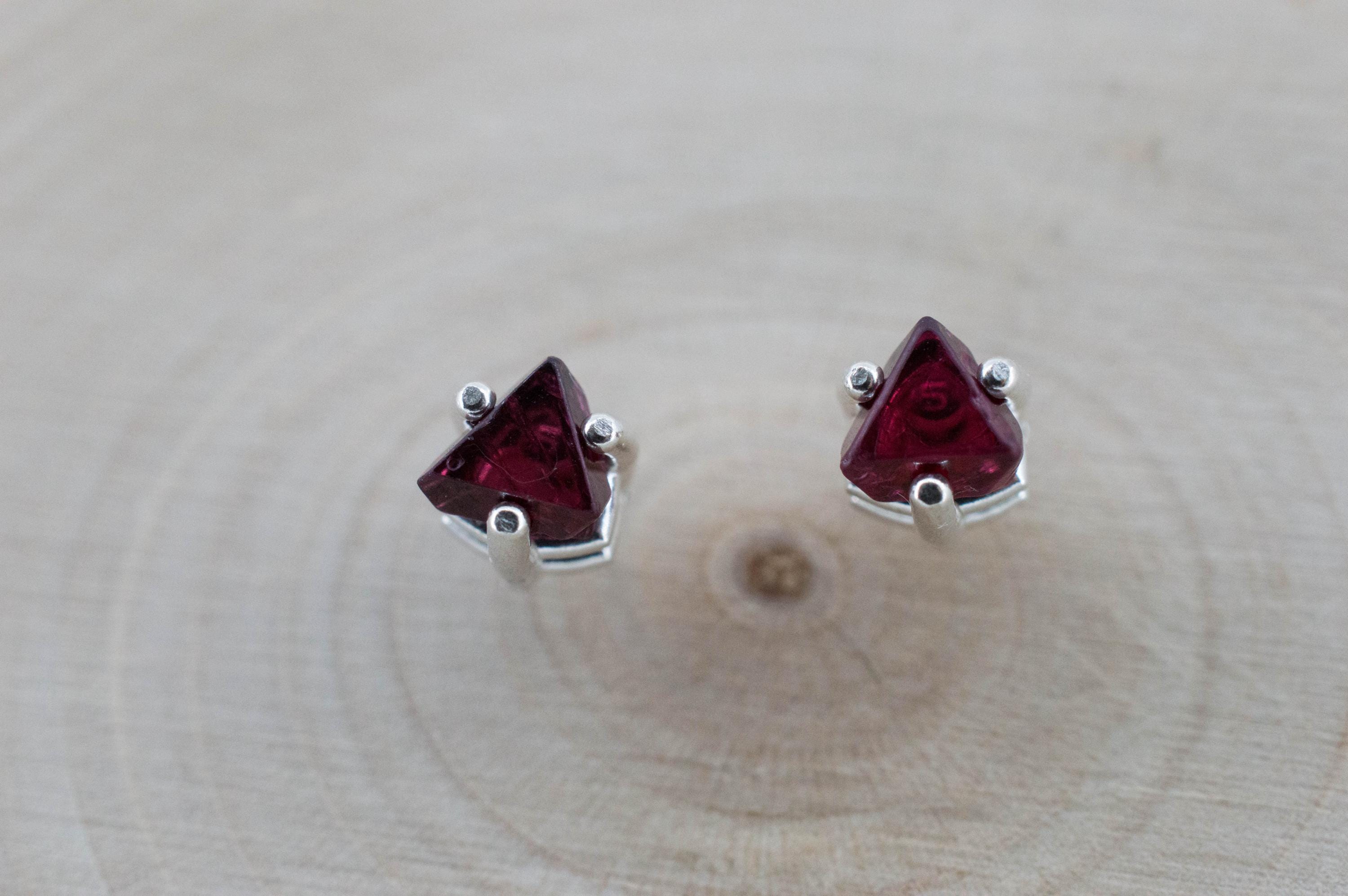 Red Spinel Earrings; Natural Untreated Burma Spinel; 1.005cts - Mark Oliver Gems