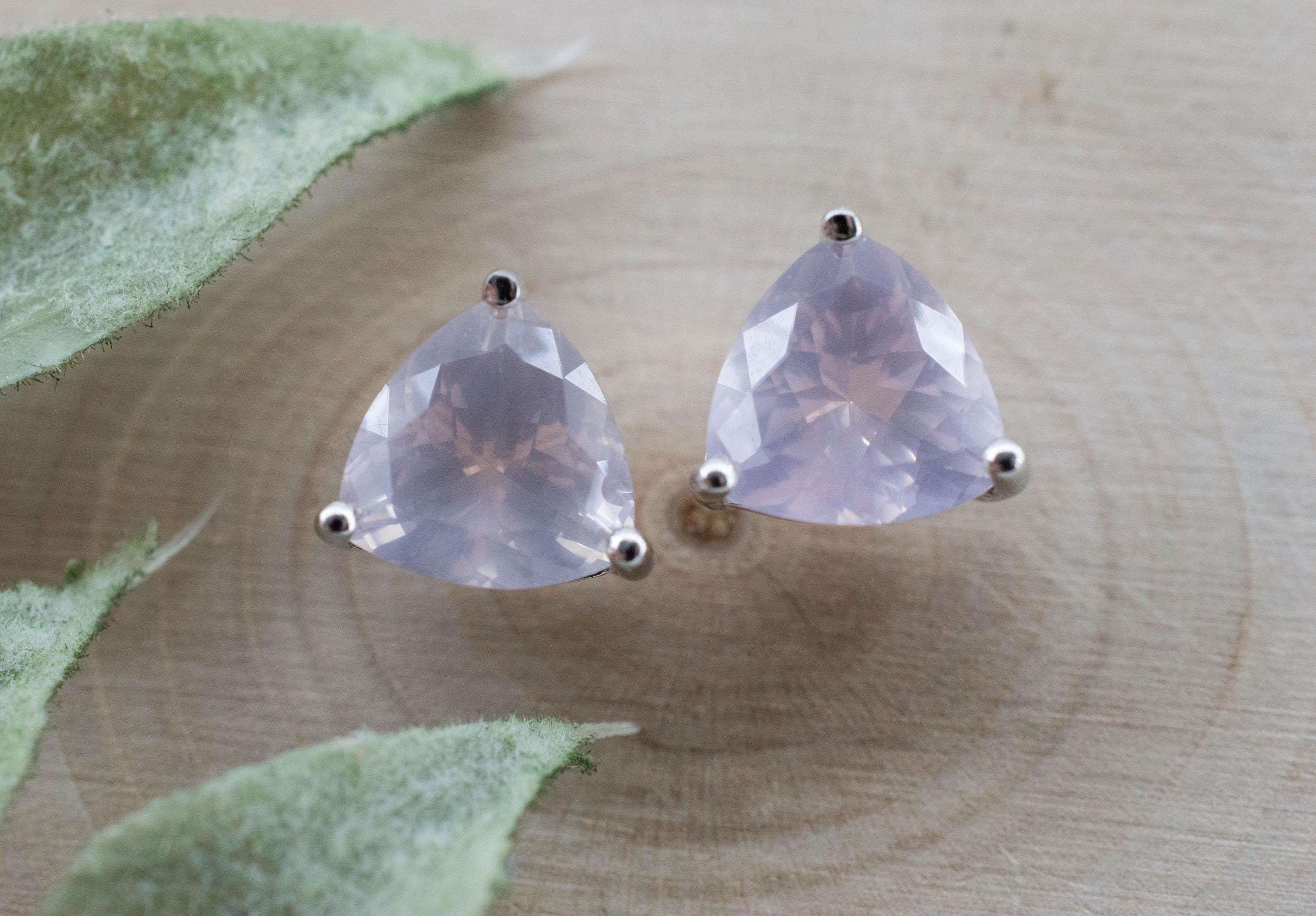 Rose Quartz Earrings; Natural Untreated Brazil Rose Quartz; 2.900cts - Mark Oliver Gems