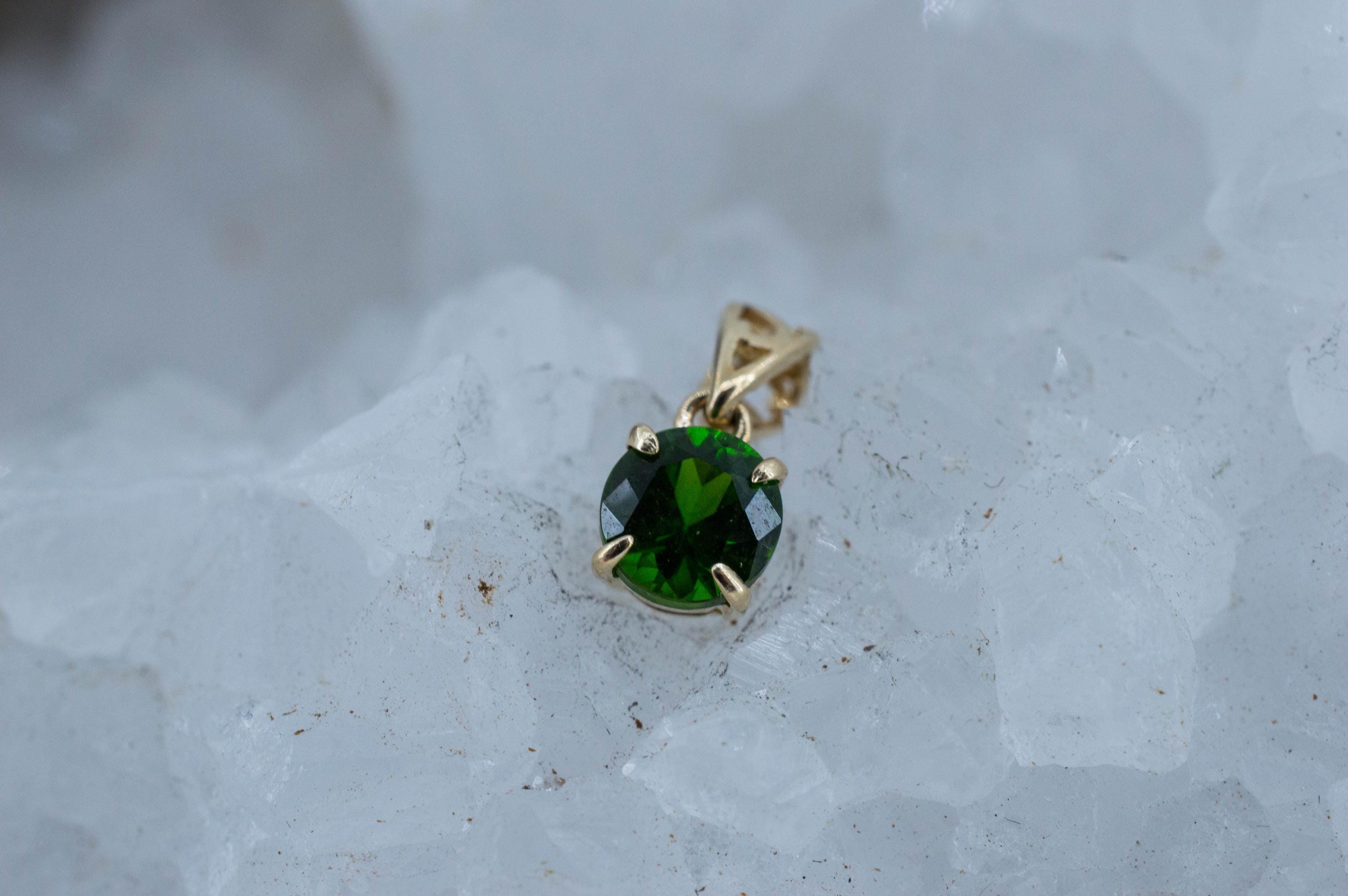 Tsavorite Garnet Pendant; Natural Untreated Kenya Green Garnet; 0.560cts - Mark Oliver Gems