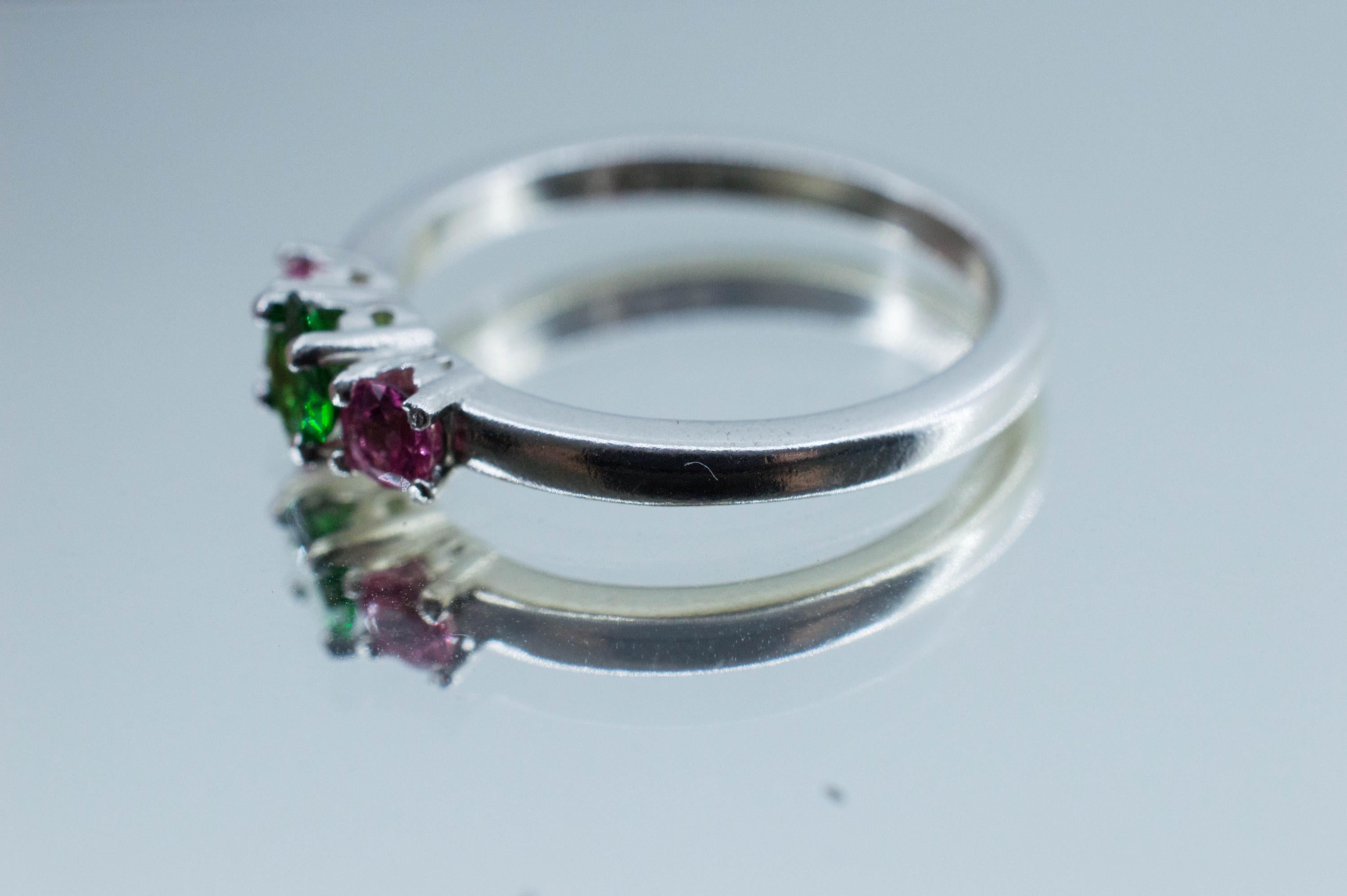 Tsavorite Garnet Ring, Natural Untreated Kenya Green Garnet and Mahenge Spinel - Mark Oliver Gems