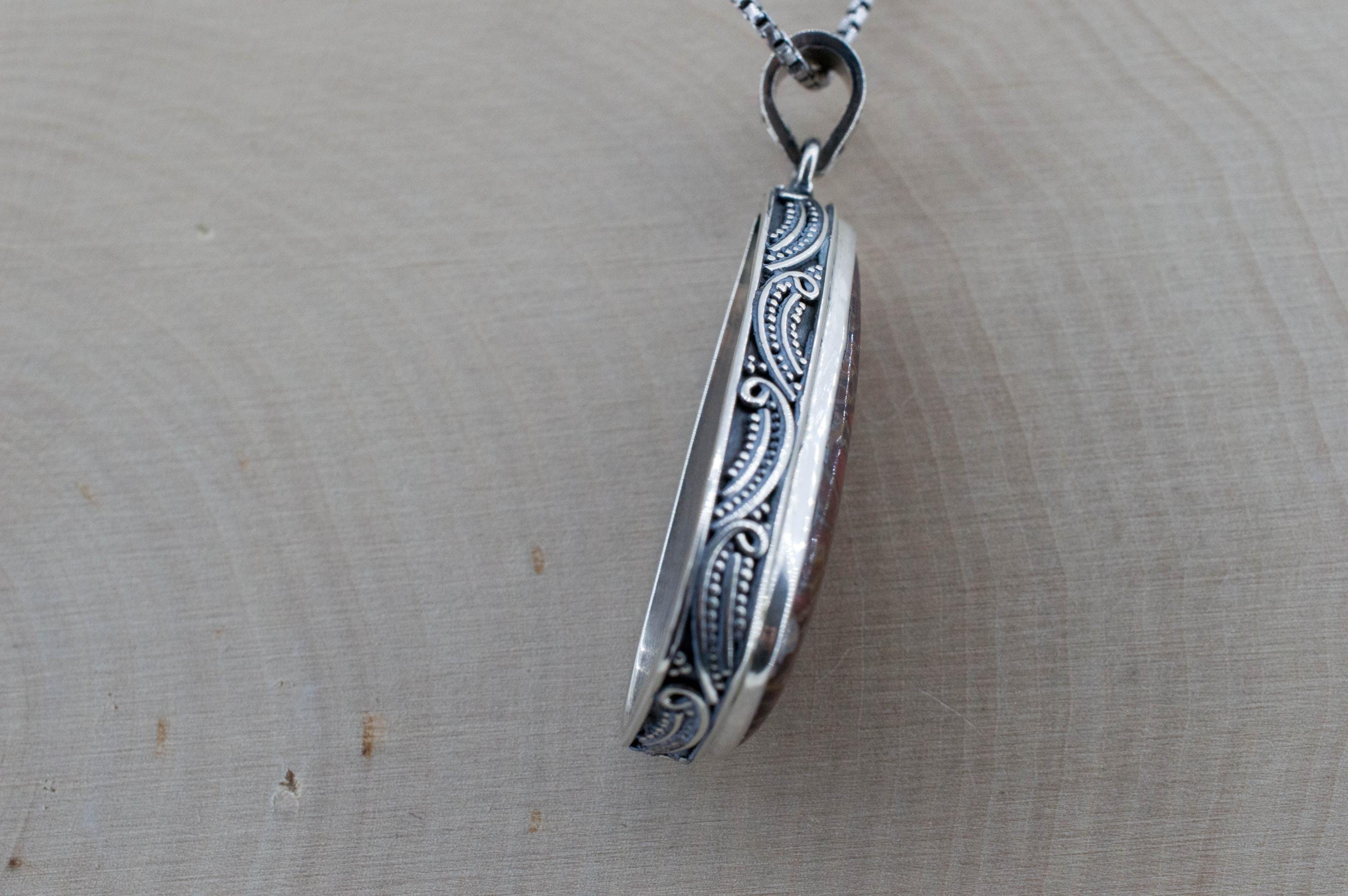 Dinosaur Bone Pendant; Natural Untreated Utah Dino Bone; 35x19mm