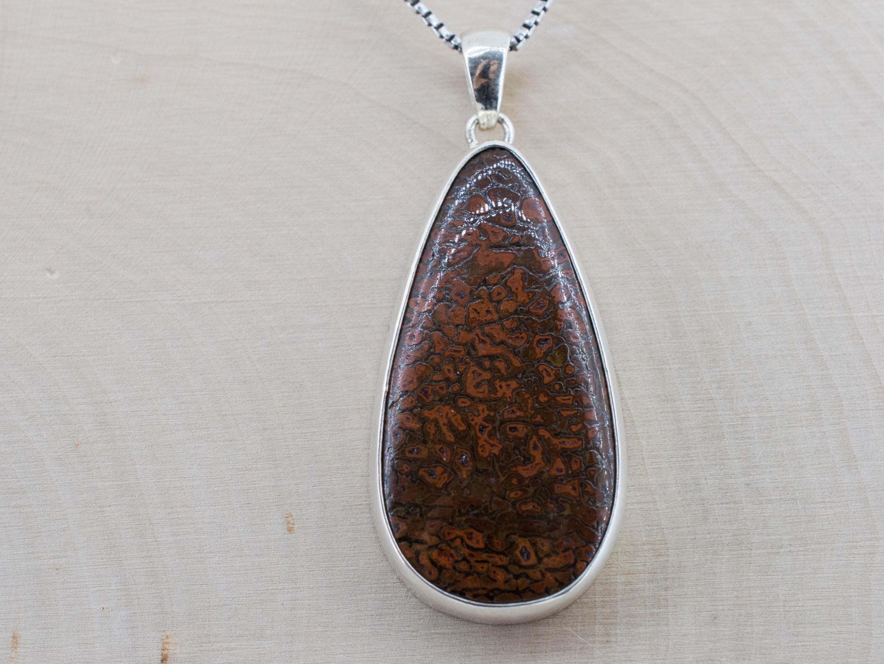 Dinosaur Bone Pendant; Natural Untreated Utah Dino Bone; 40x21mm