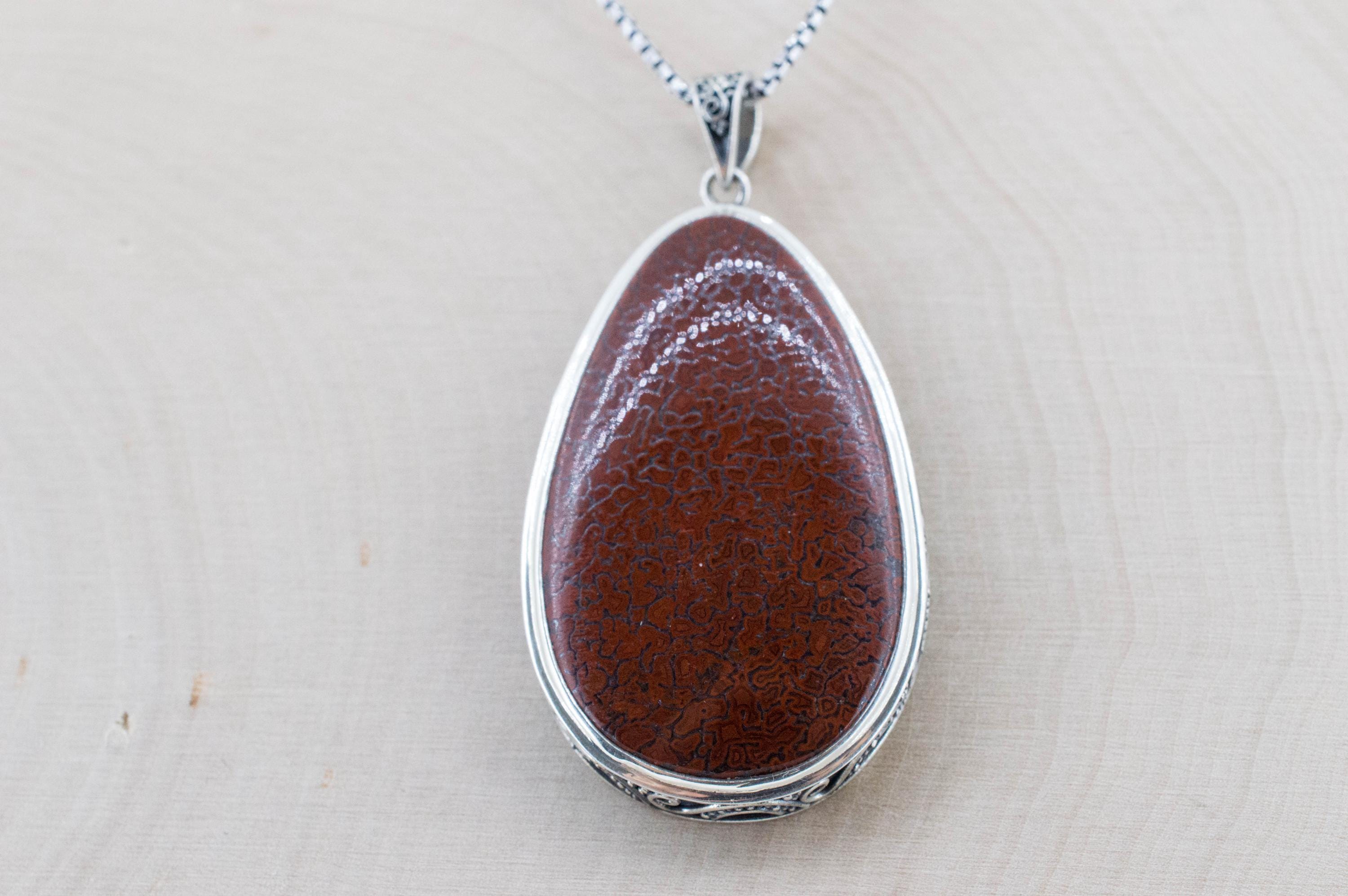 Dinosaur Bone Pendant; Natural Untreated Utah Dino Bone; 41x26mm