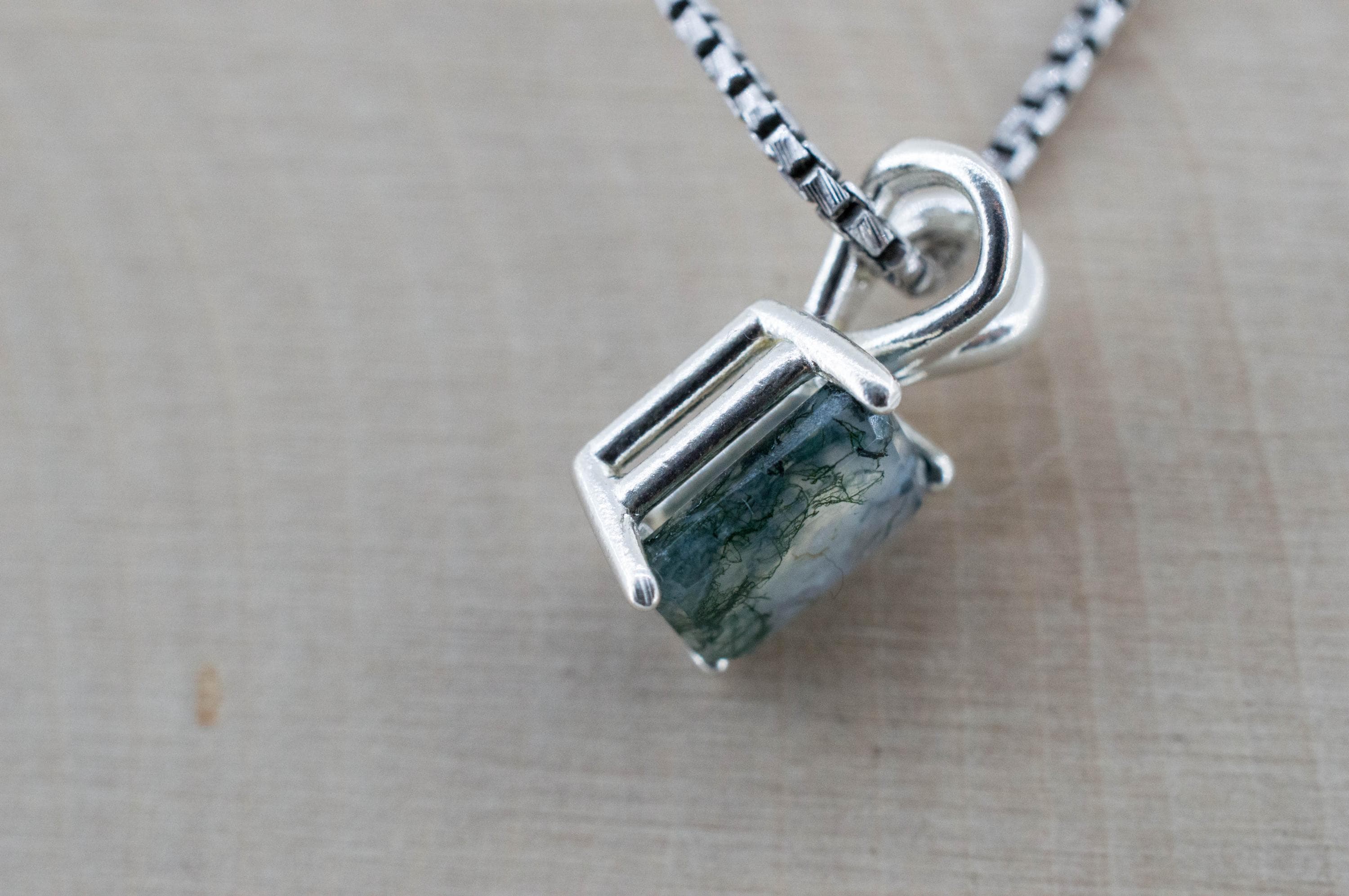 Green Moss Agate Pendant, Natural Untreated India Agate; 1.505cts
