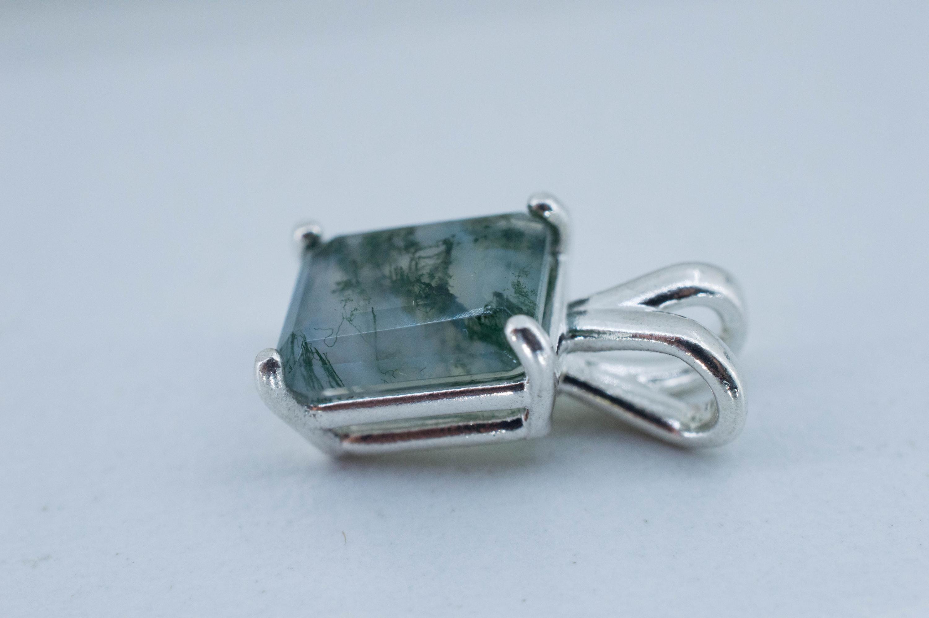 Green Moss Agate Pendant, Natural Untreated India Agate; 2.310cts