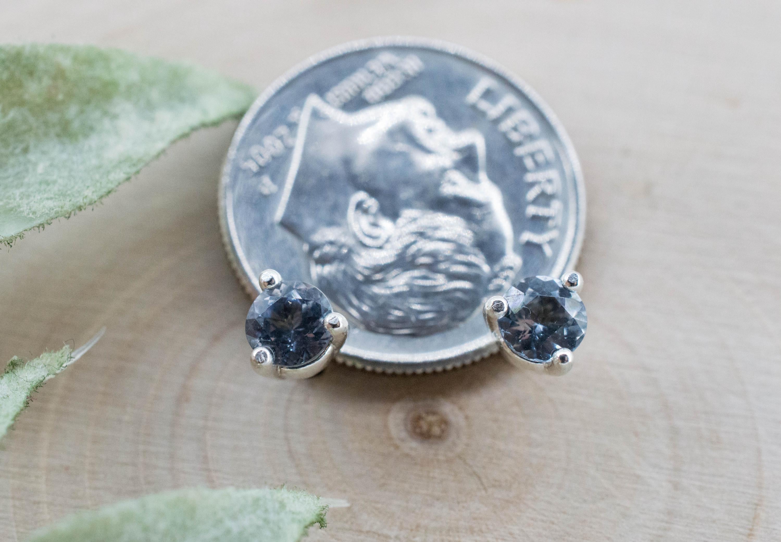 Gray Spinel Earrings; Natural Untreated Mozambique Spinel; 0.565cts