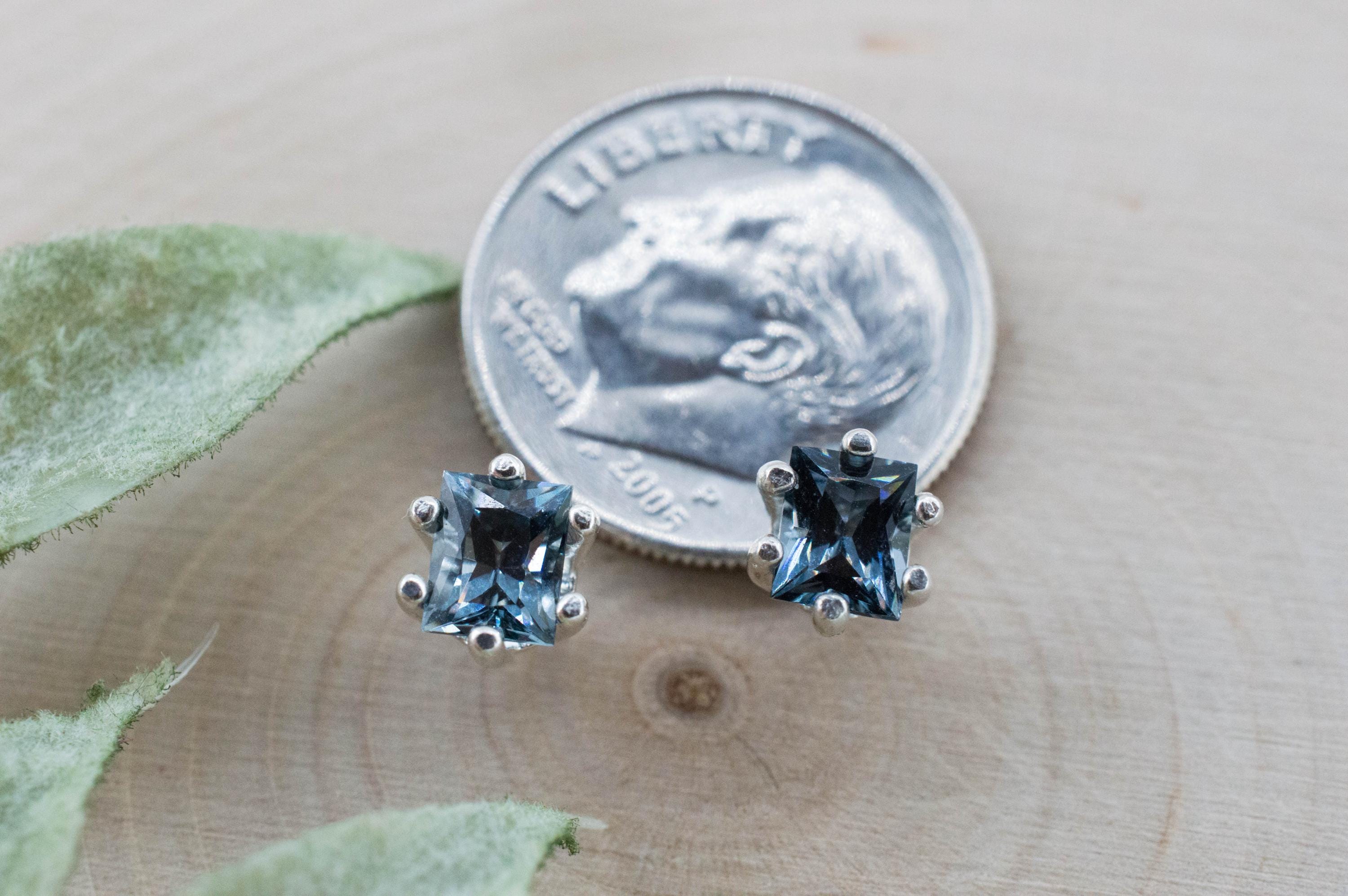 Gray Spinel Earrings; Natural Untreated Mozambique Spinel; 1.080cts