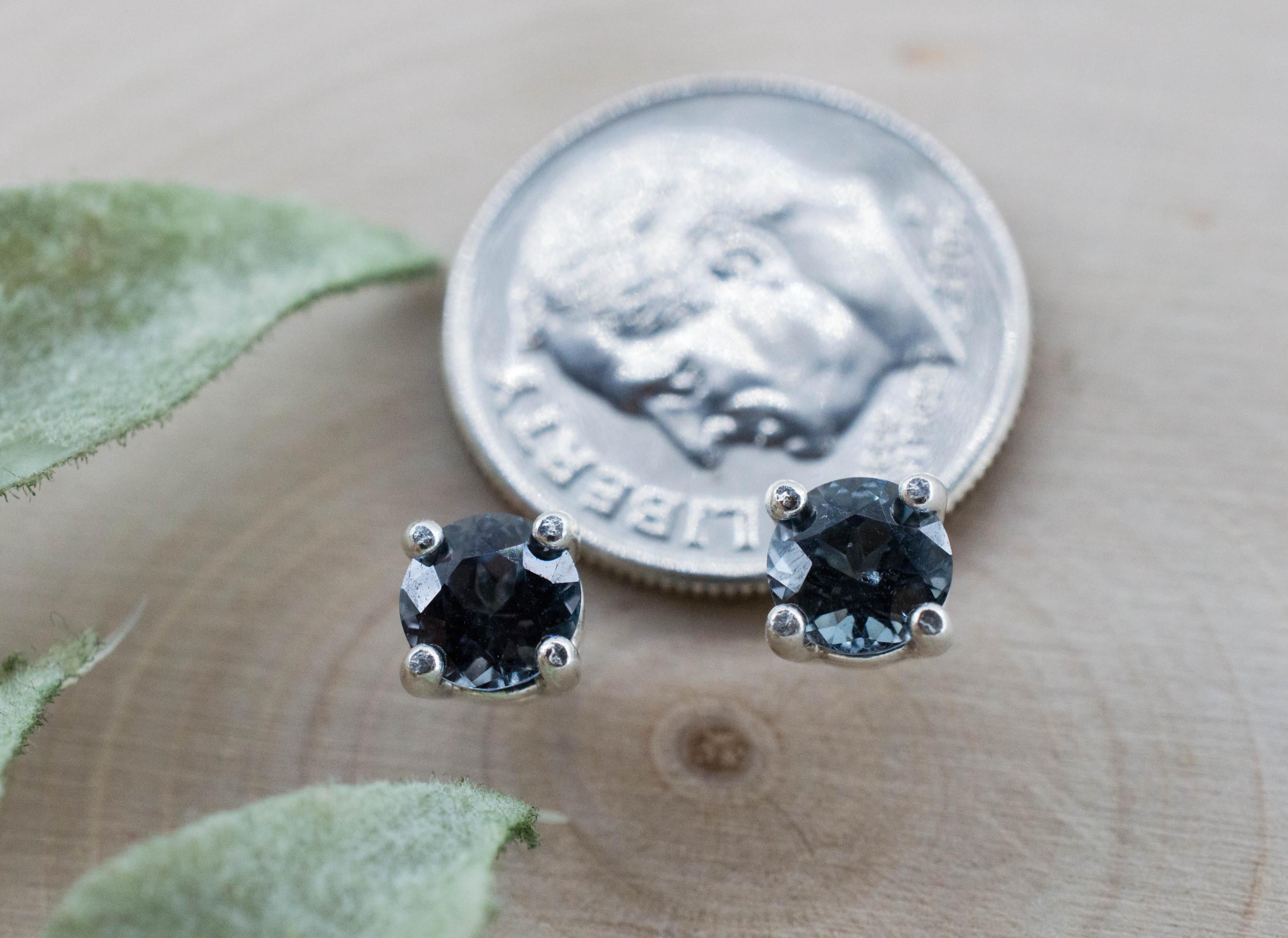 Gray Spinel Earrings; Natural Untreated Mozambique Spinel; 1.120cts