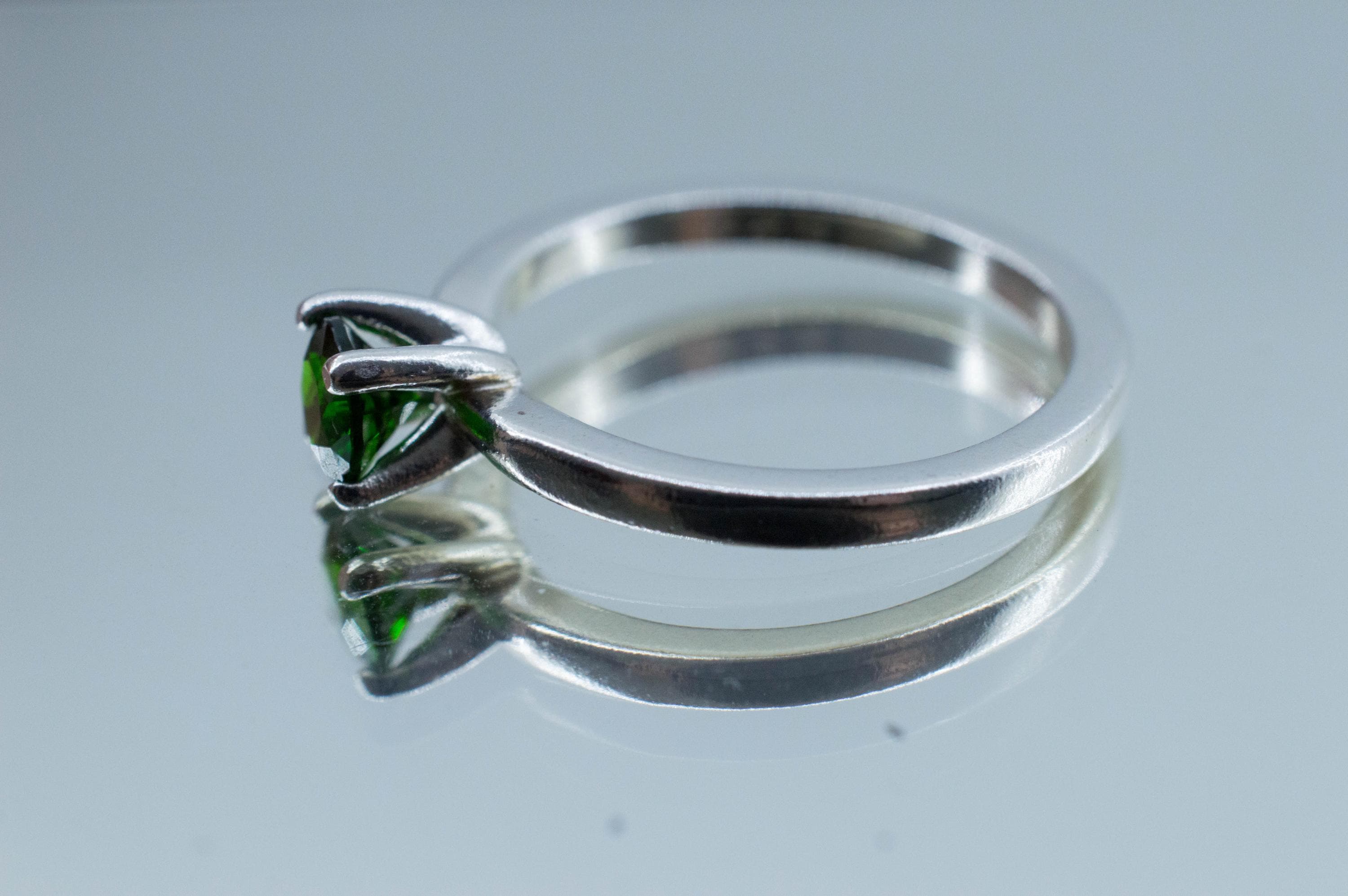 Tsavorite Garnet Ring, Natural Untreated Kenya Green Garnet; 0.495cts - Mark Oliver Gems