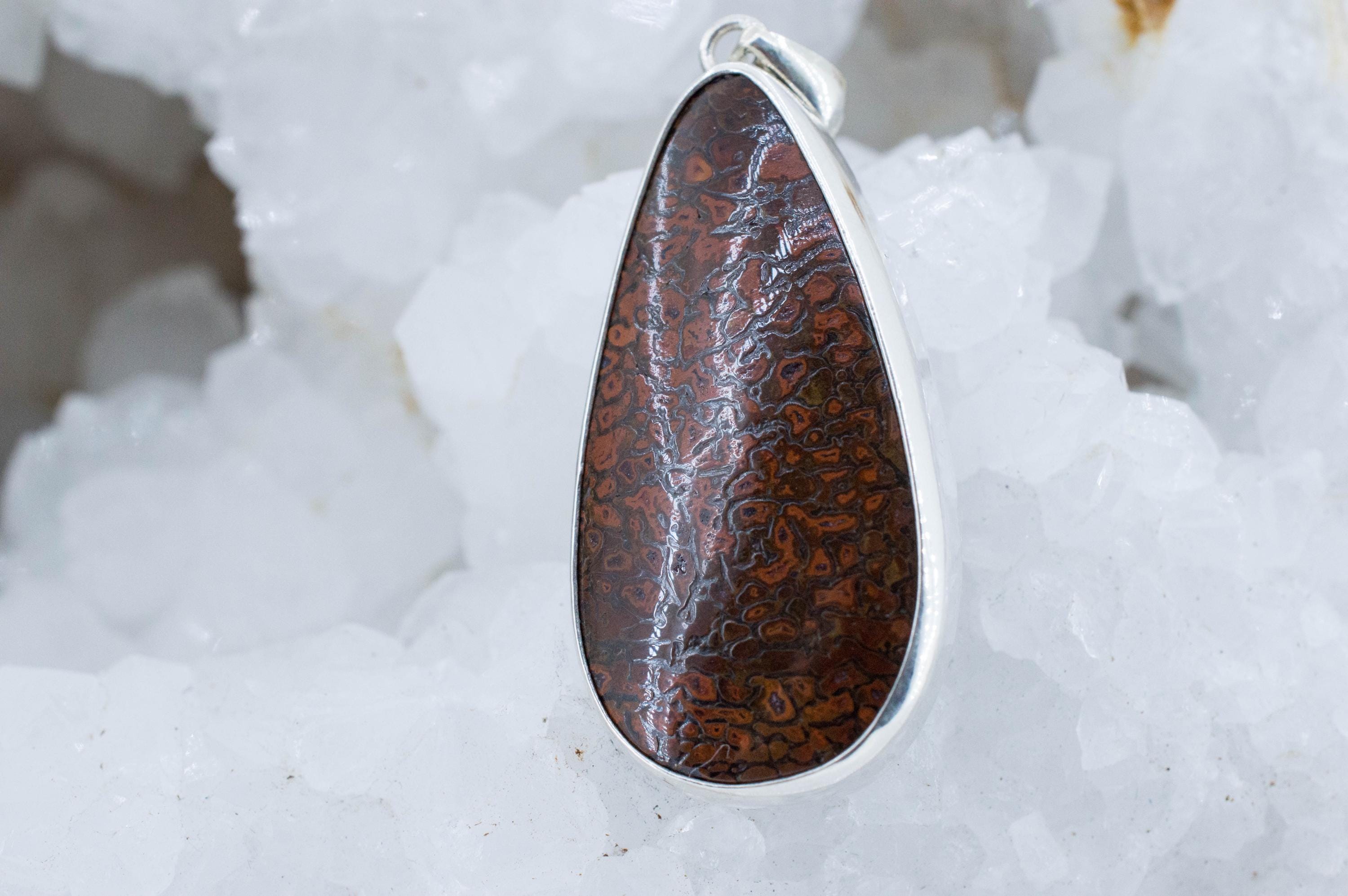 Dinosaur Bone Pendant; Natural Untreated Utah Dino Bone; 40x21mm