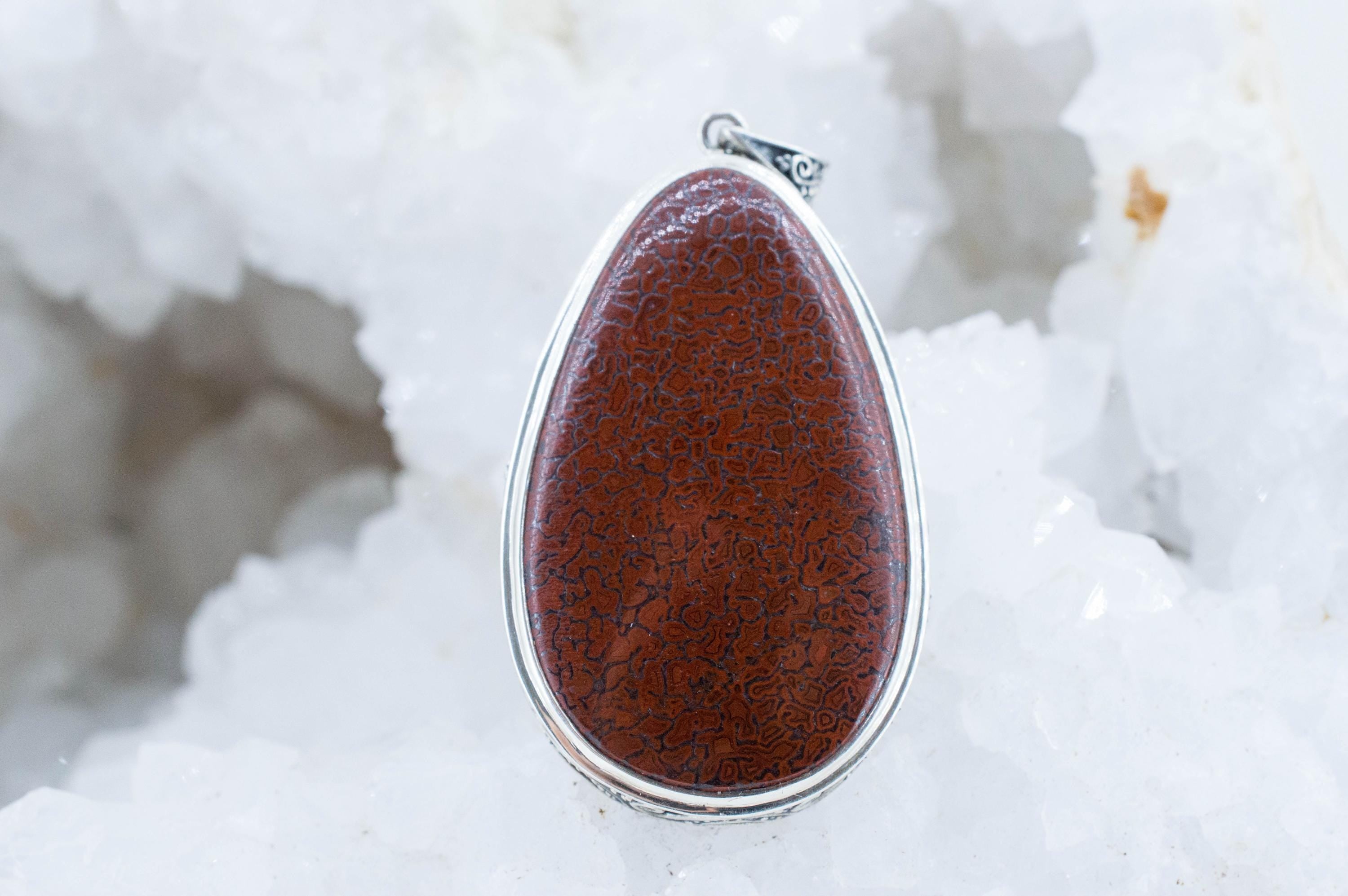 Dinosaur Bone Pendant; Natural Untreated Utah Dino Bone; 41x26mm