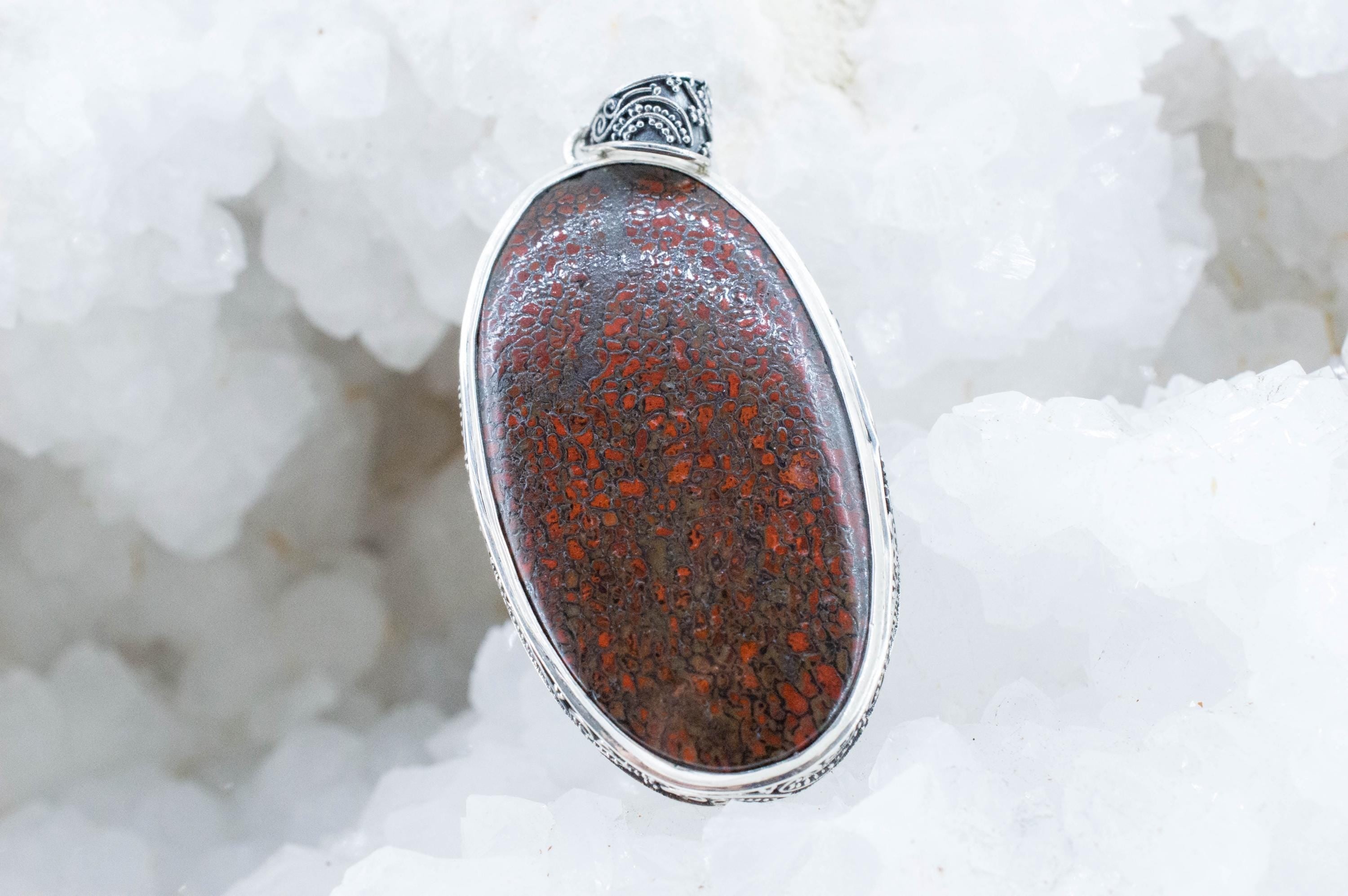 Dinosaur Bone Pendant; Natural Untreated Utah Dino Bone; 46x28mm