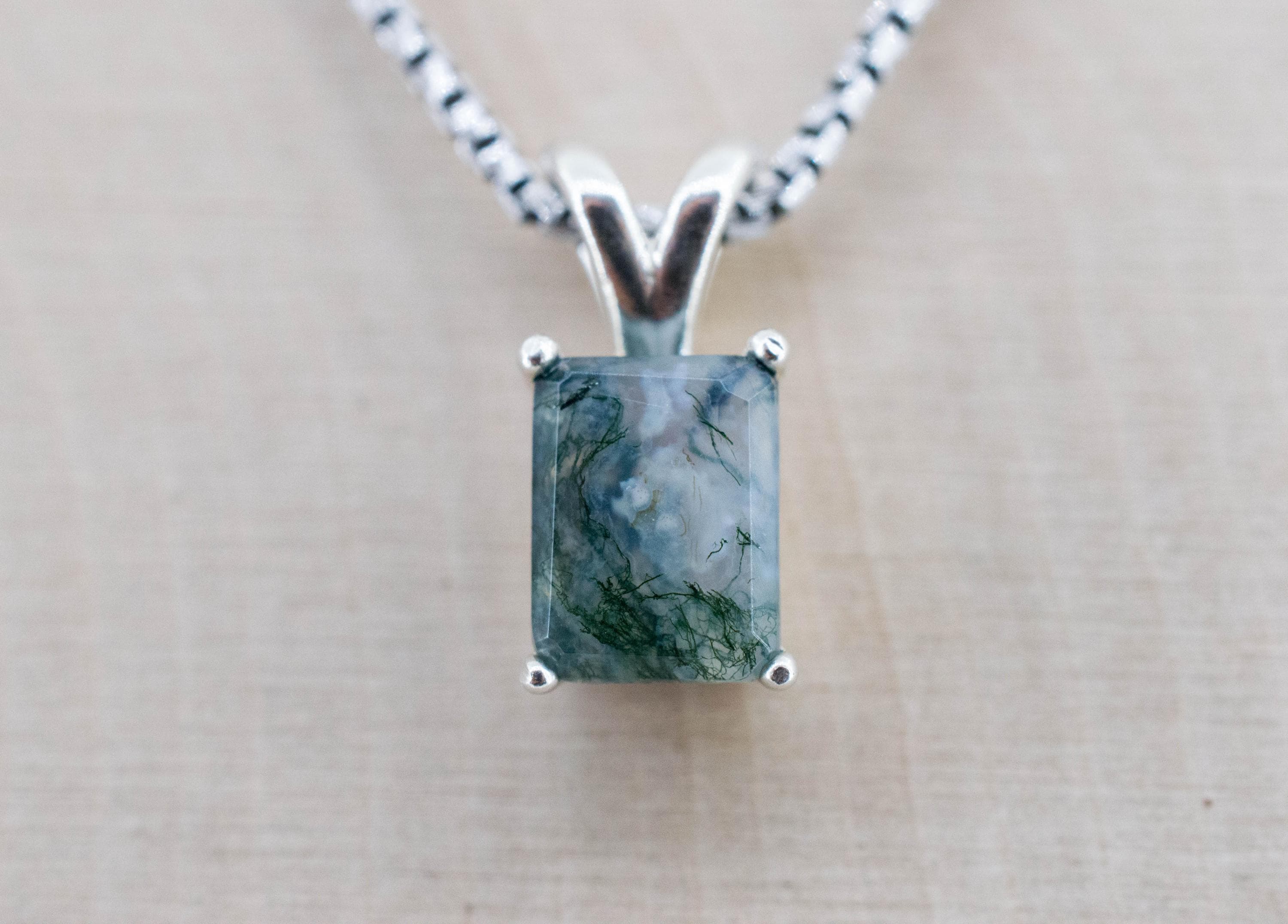 Green Moss Agate Pendant, Natural Untreated India Agate; 1.505cts