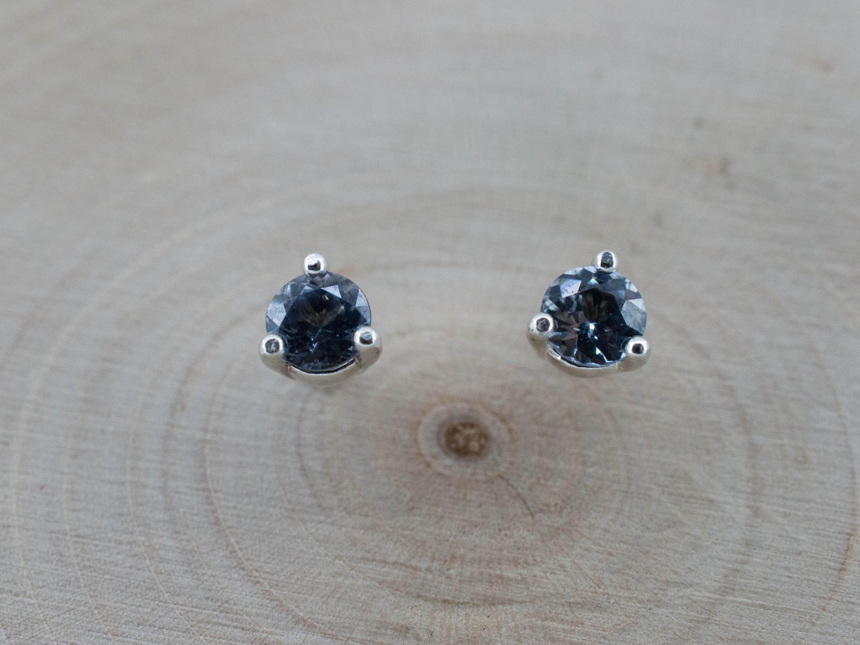 Gray Spinel Earrings; Natural Untreated Mozambique Spinel; 0.565cts