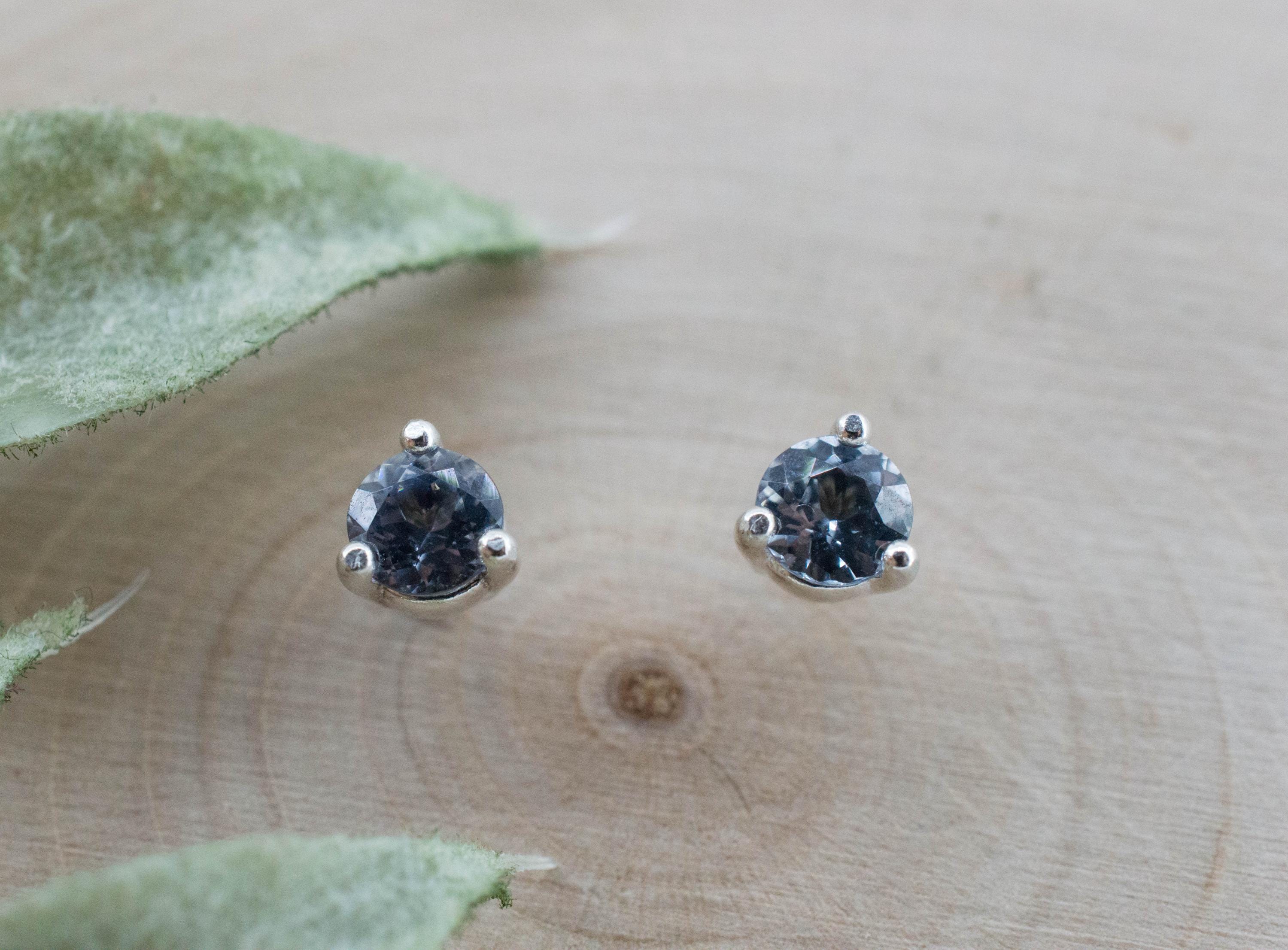 Gray Spinel Earrings; Natural Untreated Mozambique Spinel; 0.565cts