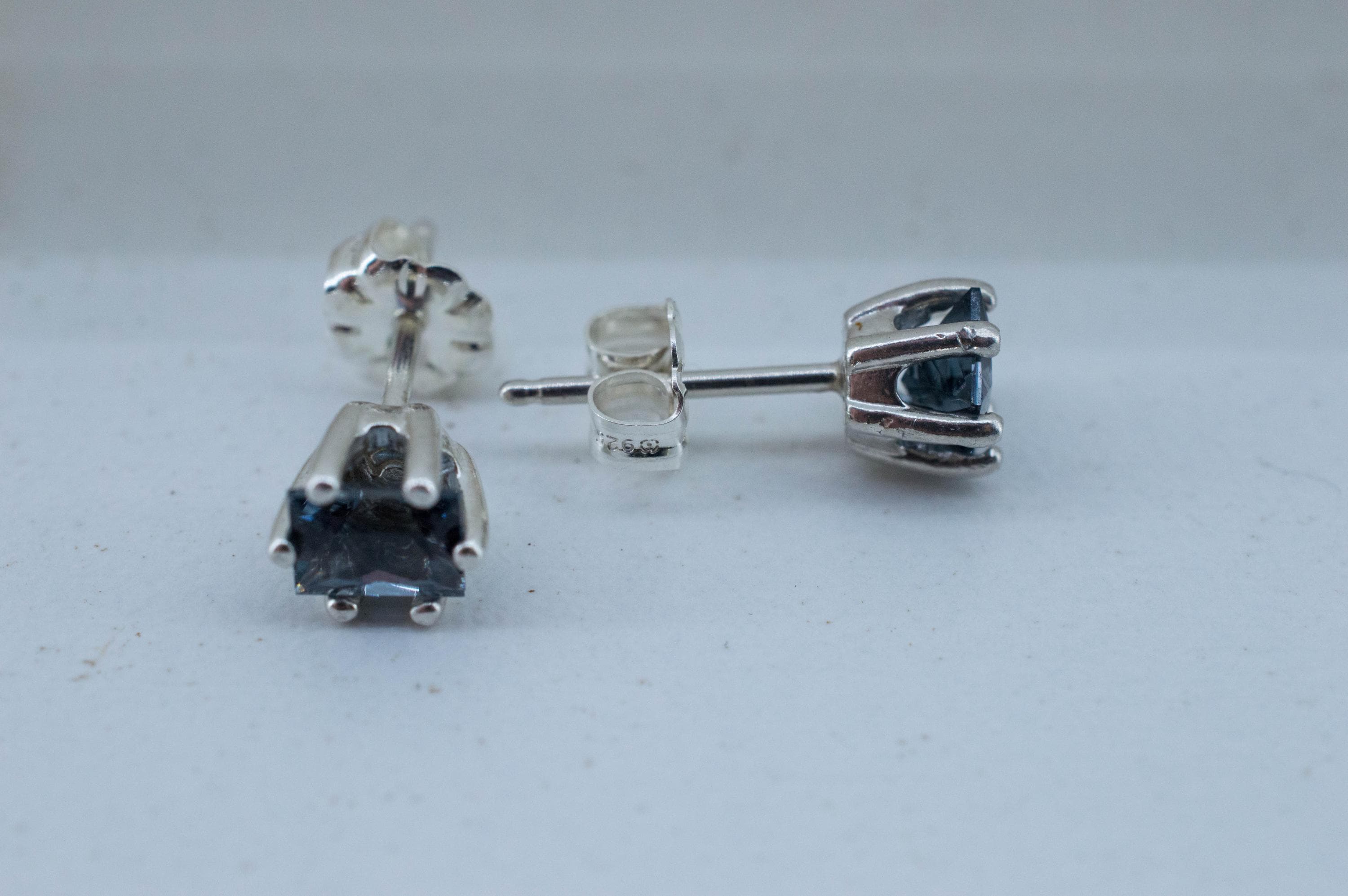 Gray Spinel Earrings; Natural Untreated Mozambique Spinel; 1.080cts