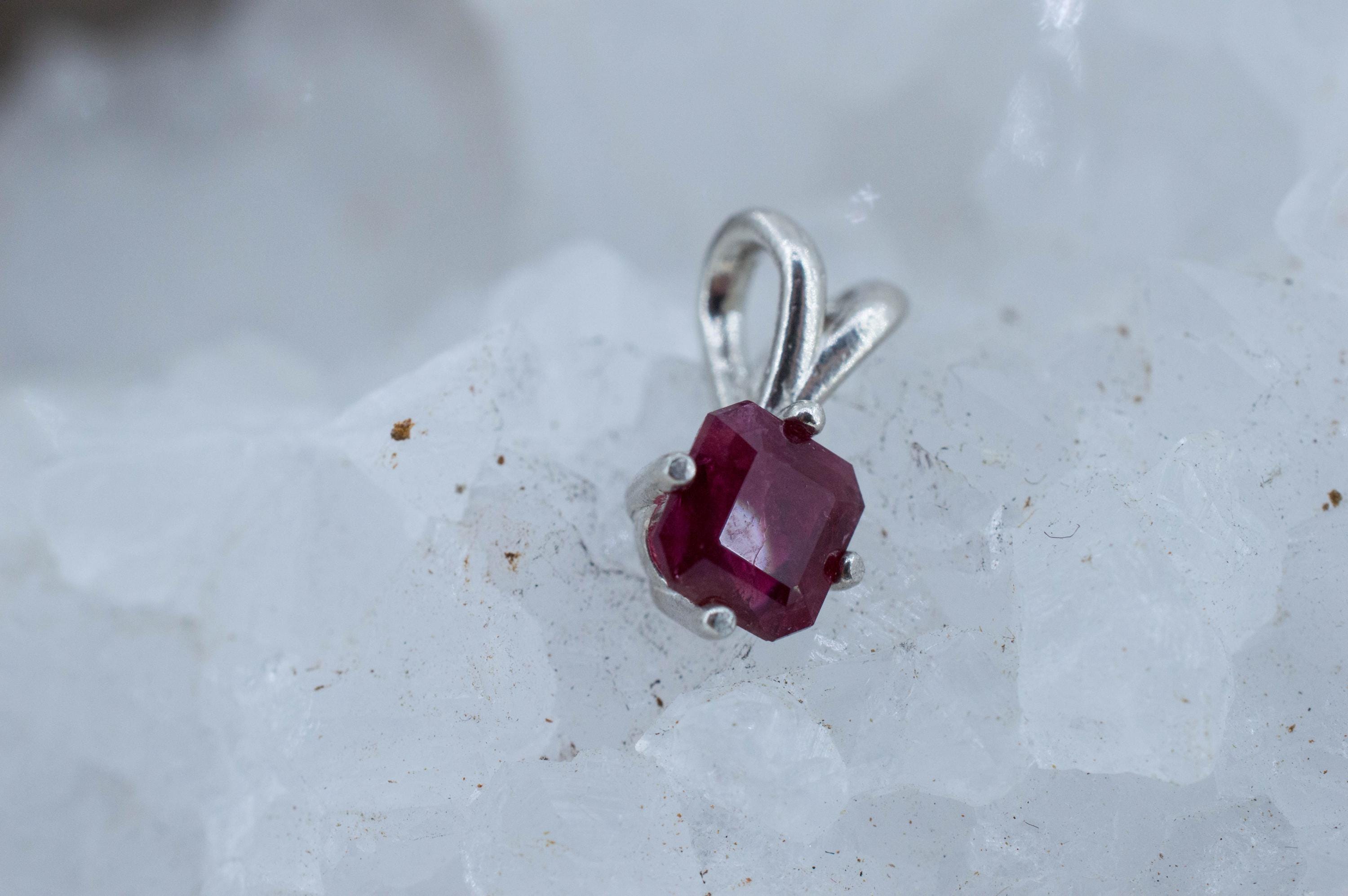 Red Beryl Pendant; Natural Untreated USA Bixbite; 0.740cts